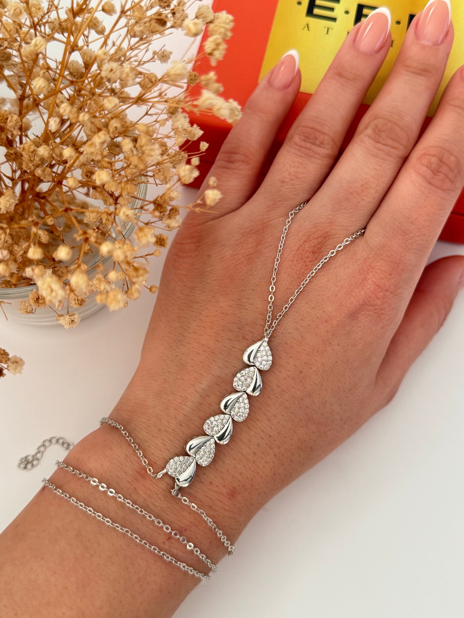 İTHAL KALP DETAYLI SİLVER ŞAHMERAN