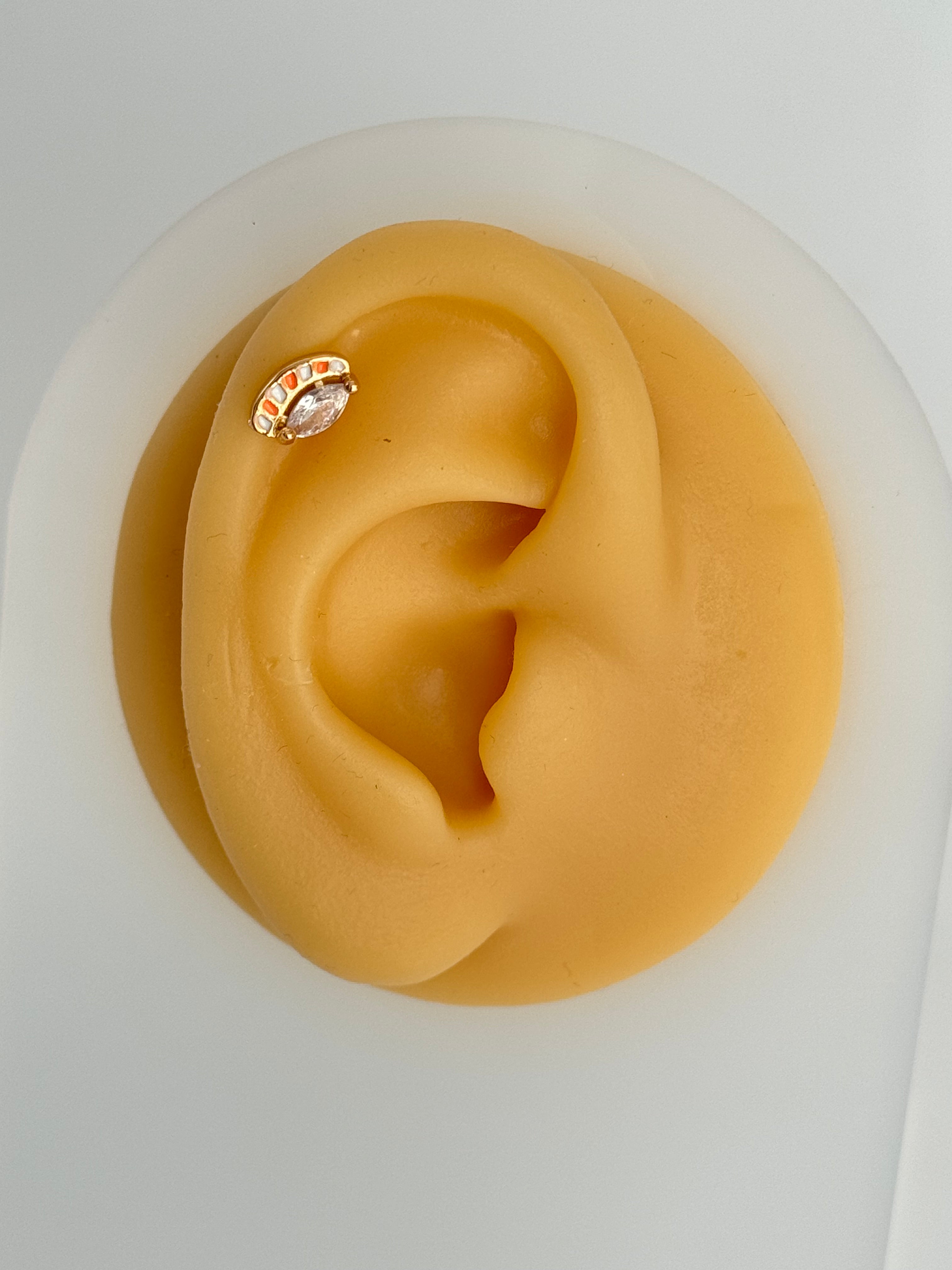 İTHAL RENKLİ GÖZ DETAYLI GOLD PİERCİNG