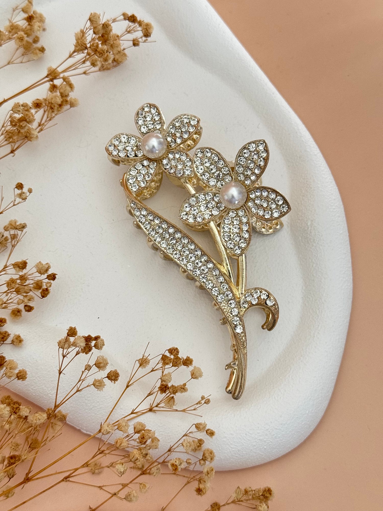 İTHAL ÇİÇEKLİ METAL MANDAL TOKA