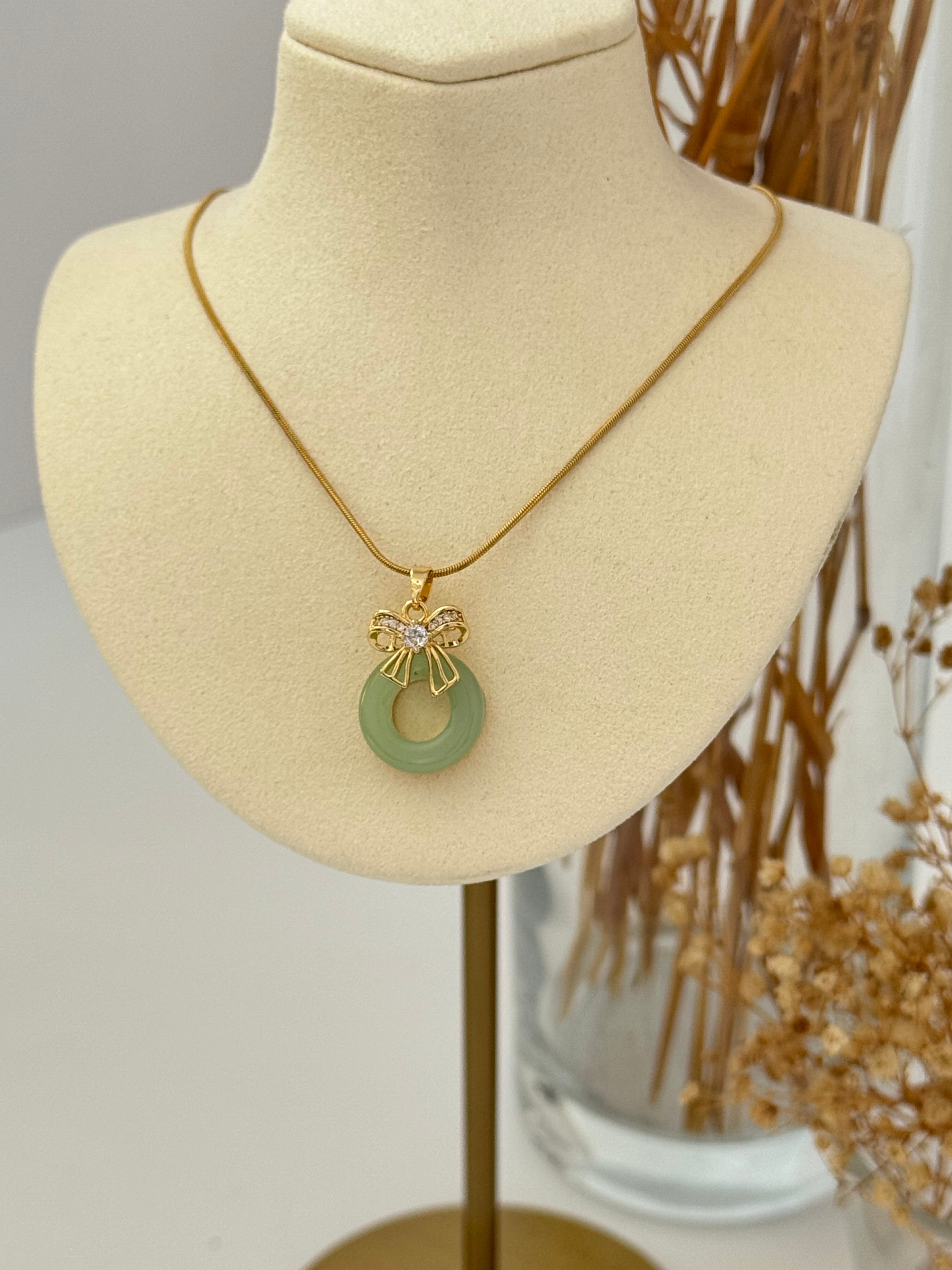 FİYONK DETAYLI GOLD ÇELİK KOLYE