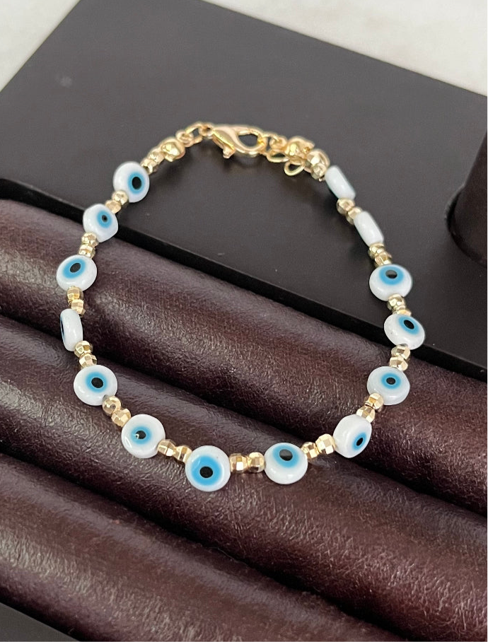 BEYAZ NAZAR BONCUKLU BİLEKLİK