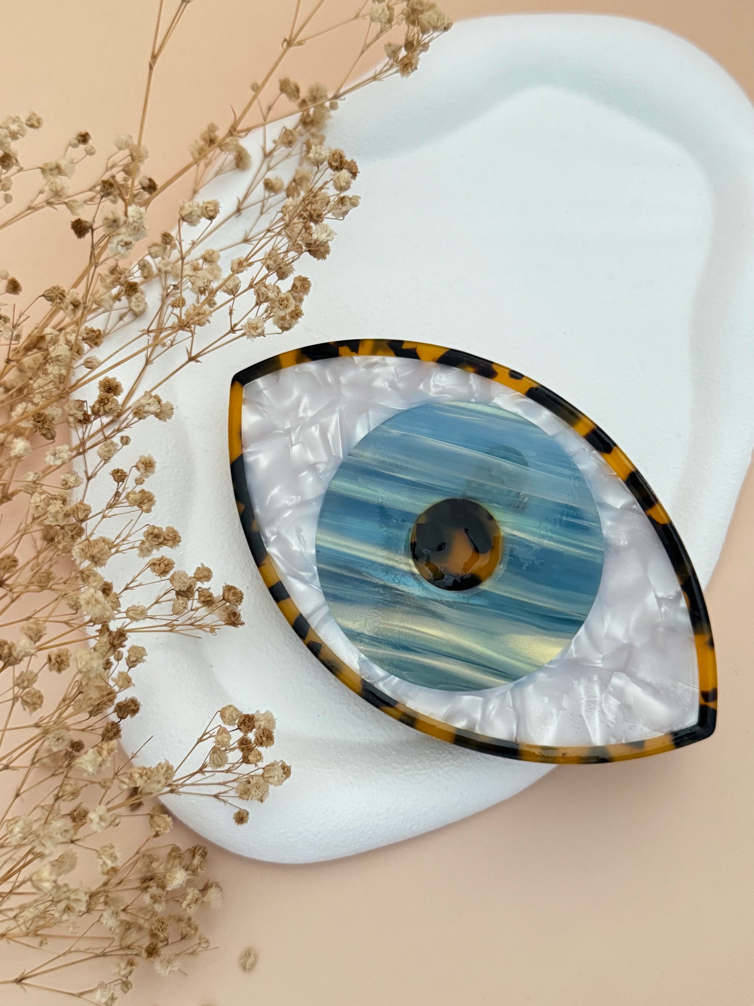 İTHAL BÜYÜK BOY LEOPARLI GÖZ KEMİK MANDAL TOKA