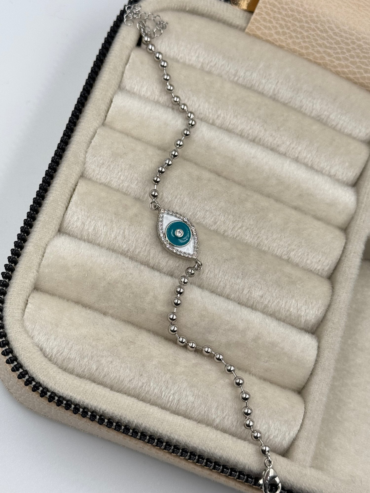 LORA NAZAR BONCUK DETAYLI SİLVER BİLEKLİK