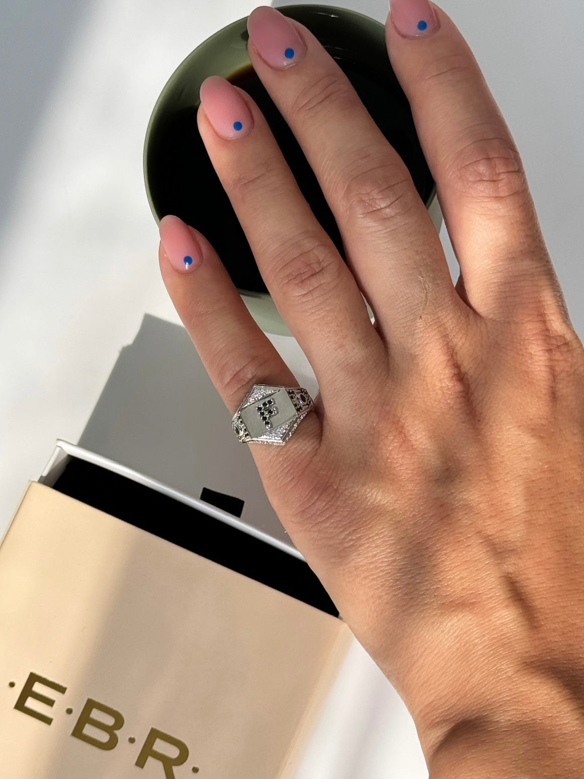 İTHAL F HARF AYARLANABİLİR SİLVER SERÇE PARMAK YÜZÜK