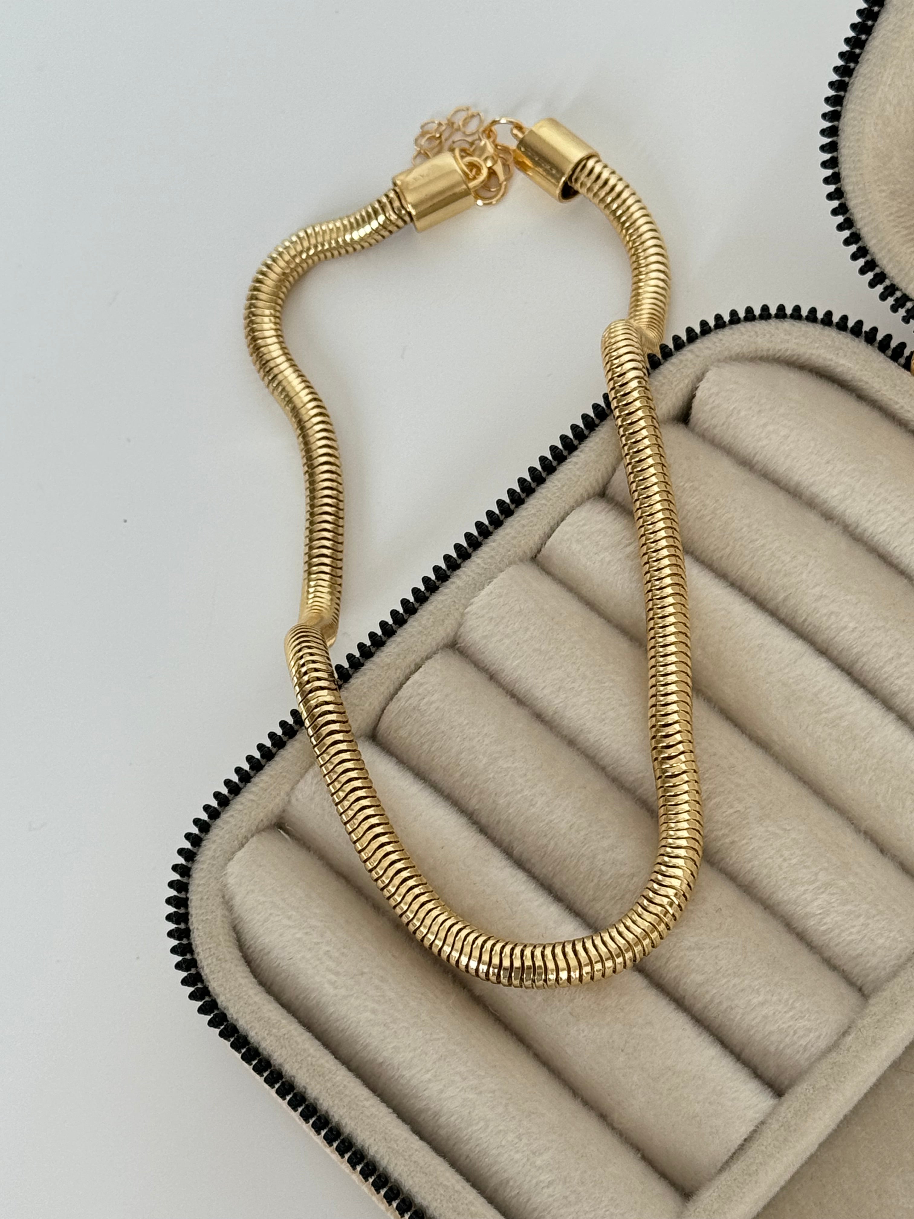 İTHAL KALIN HASIR MODEL GOLD KOLYE