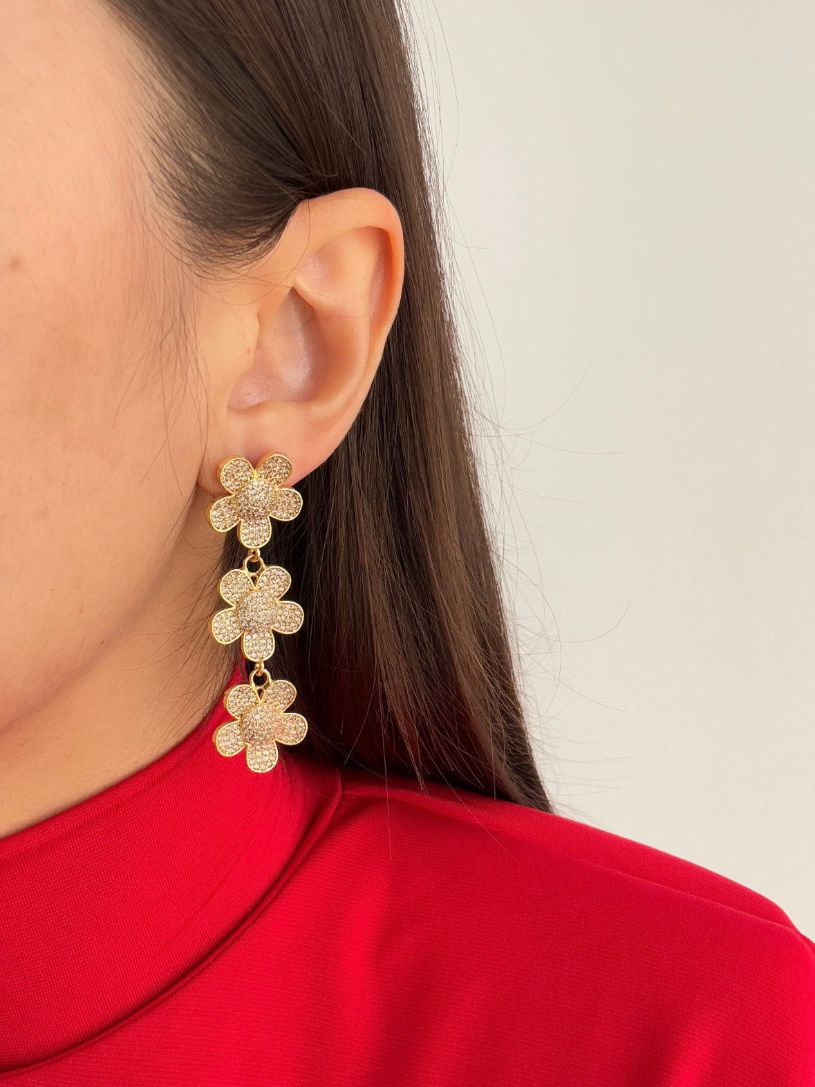 PAPATYA SIRALI ALTIN KAPLAMA KÜPE