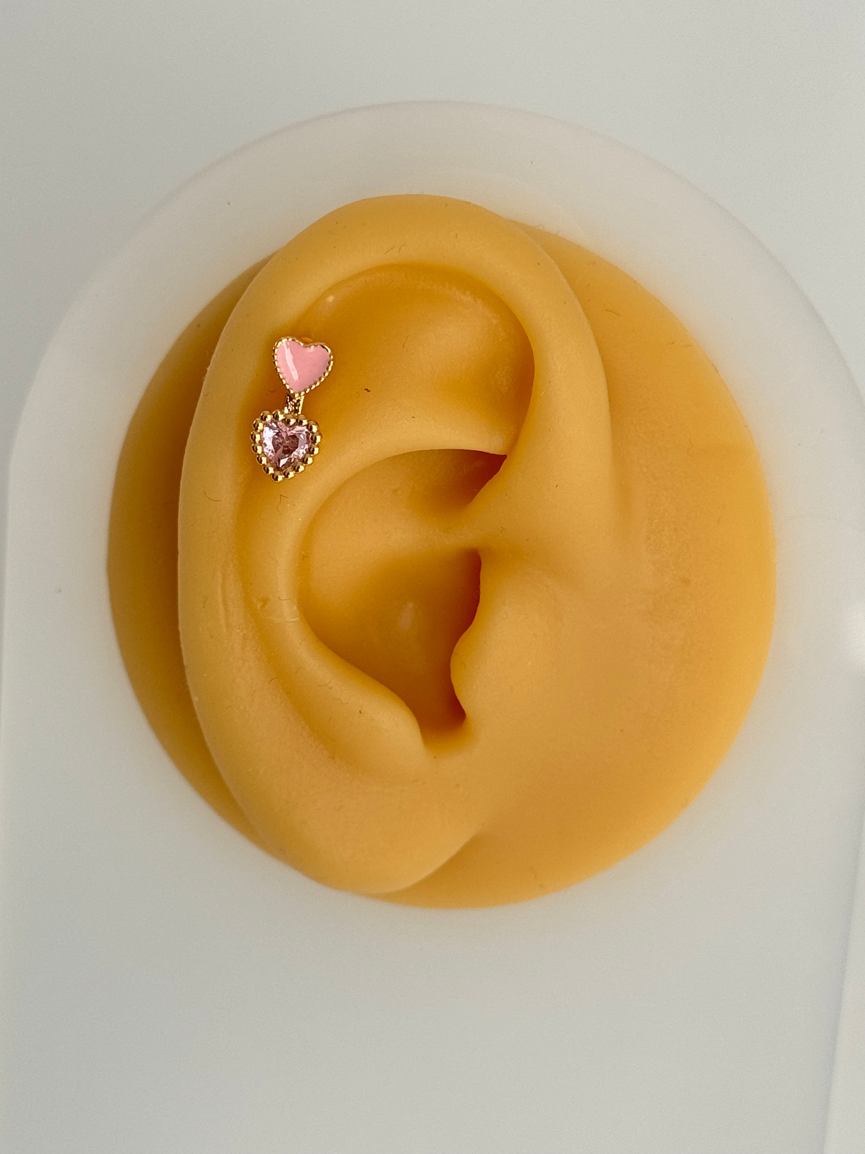 İTHAL PEMBE KALP DETAYLI GOLD PİERCİNG