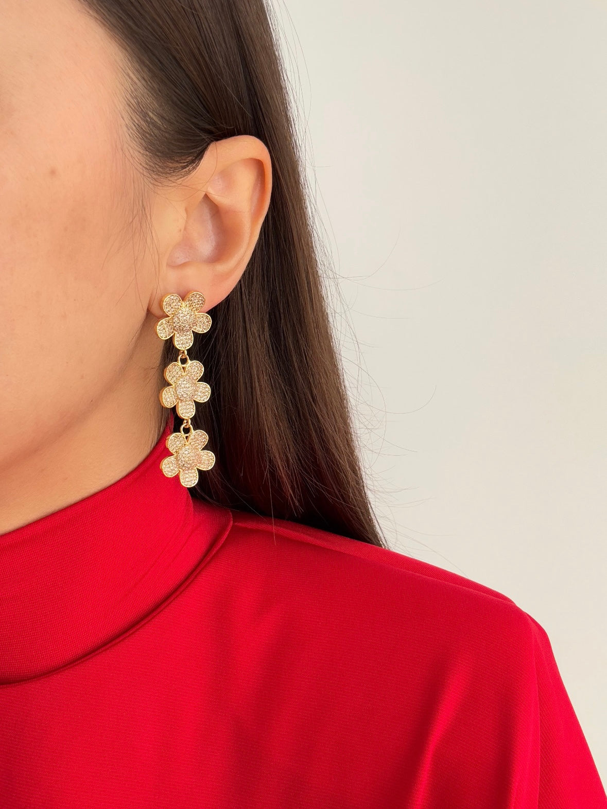 PAPATYA SIRALI ALTIN KAPLAMA KÜPE