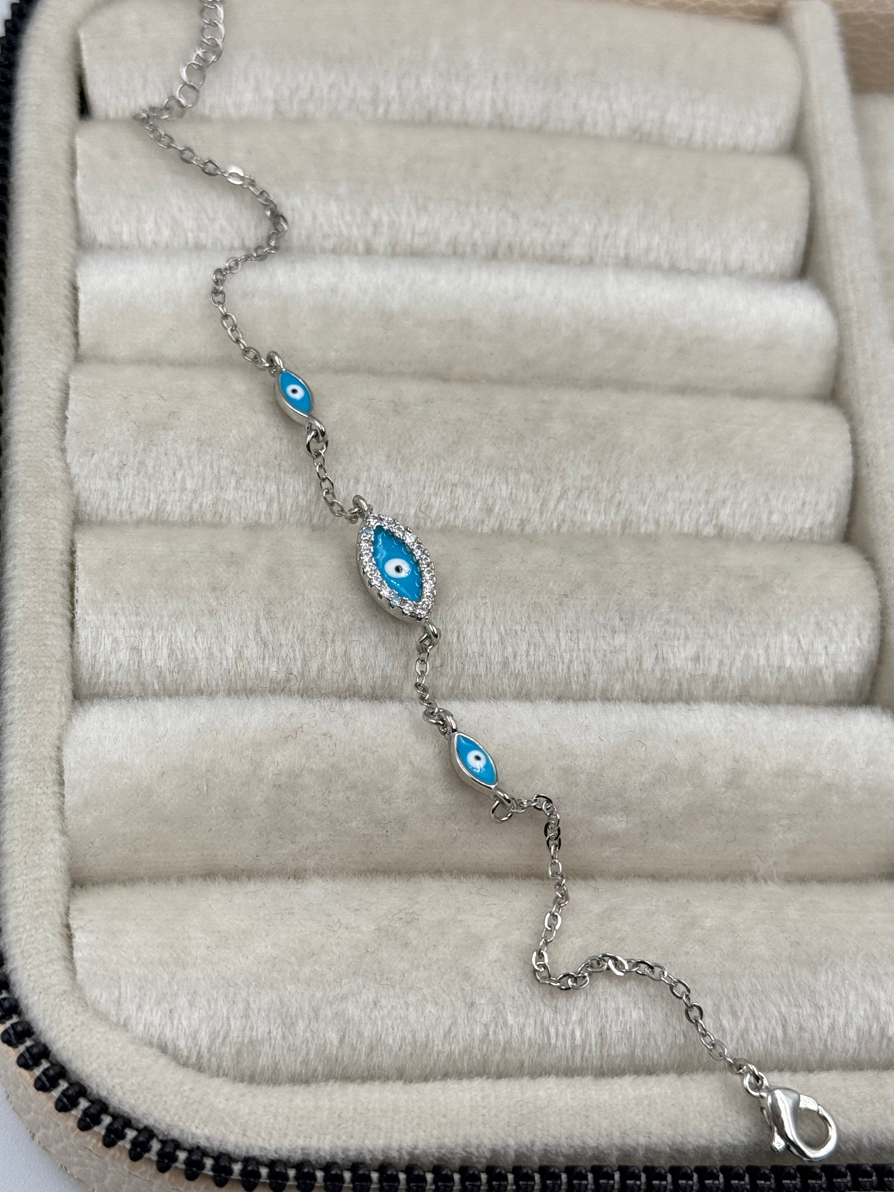 NERA NAZAR BONCUK DETAYLI SİLVER BİLEKLİK