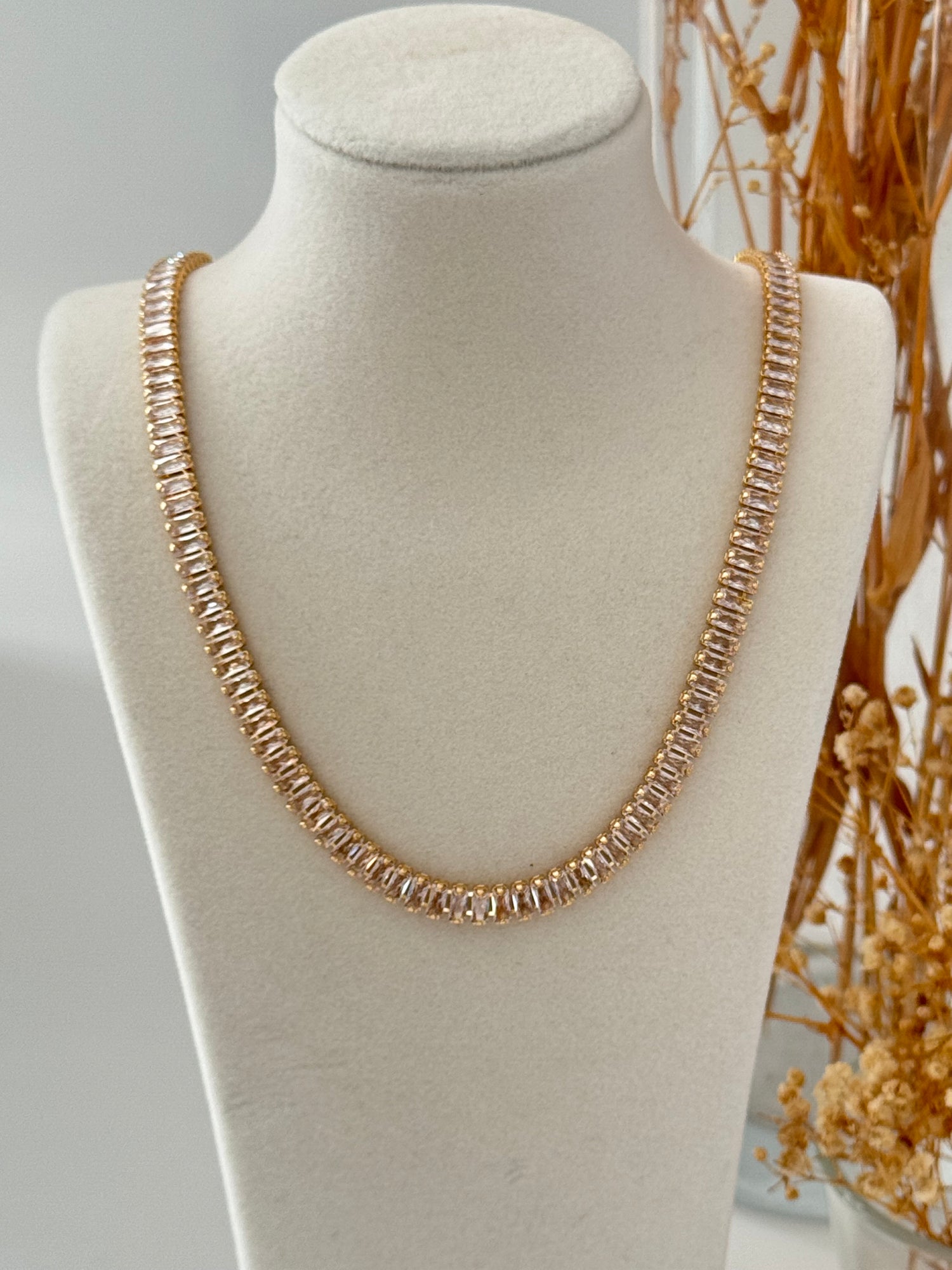 KALIN ZİRKON TAŞLI GOLD SU YOLU KOLYE