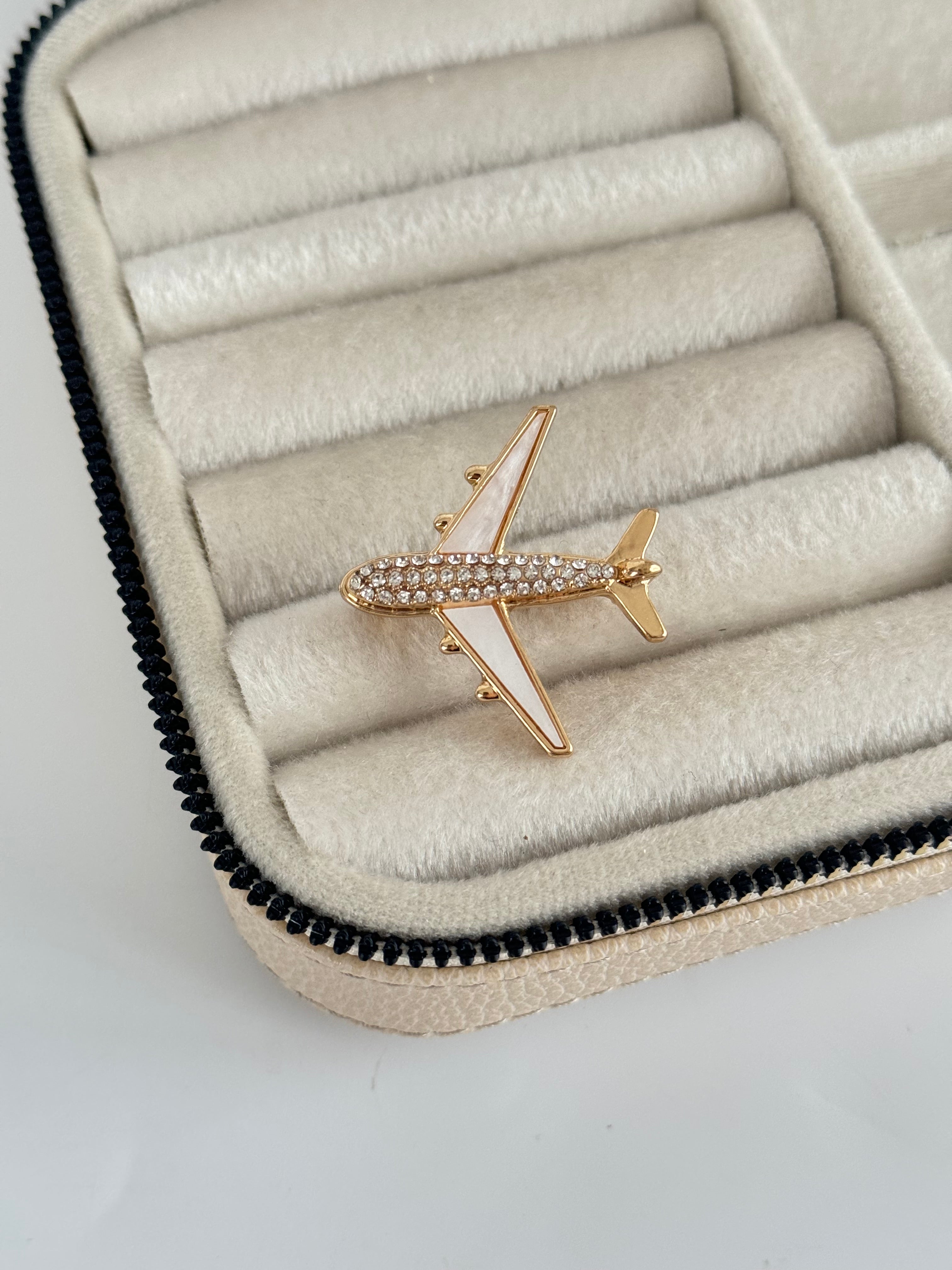 İTHAL UÇAK DETAYLI BROŞ