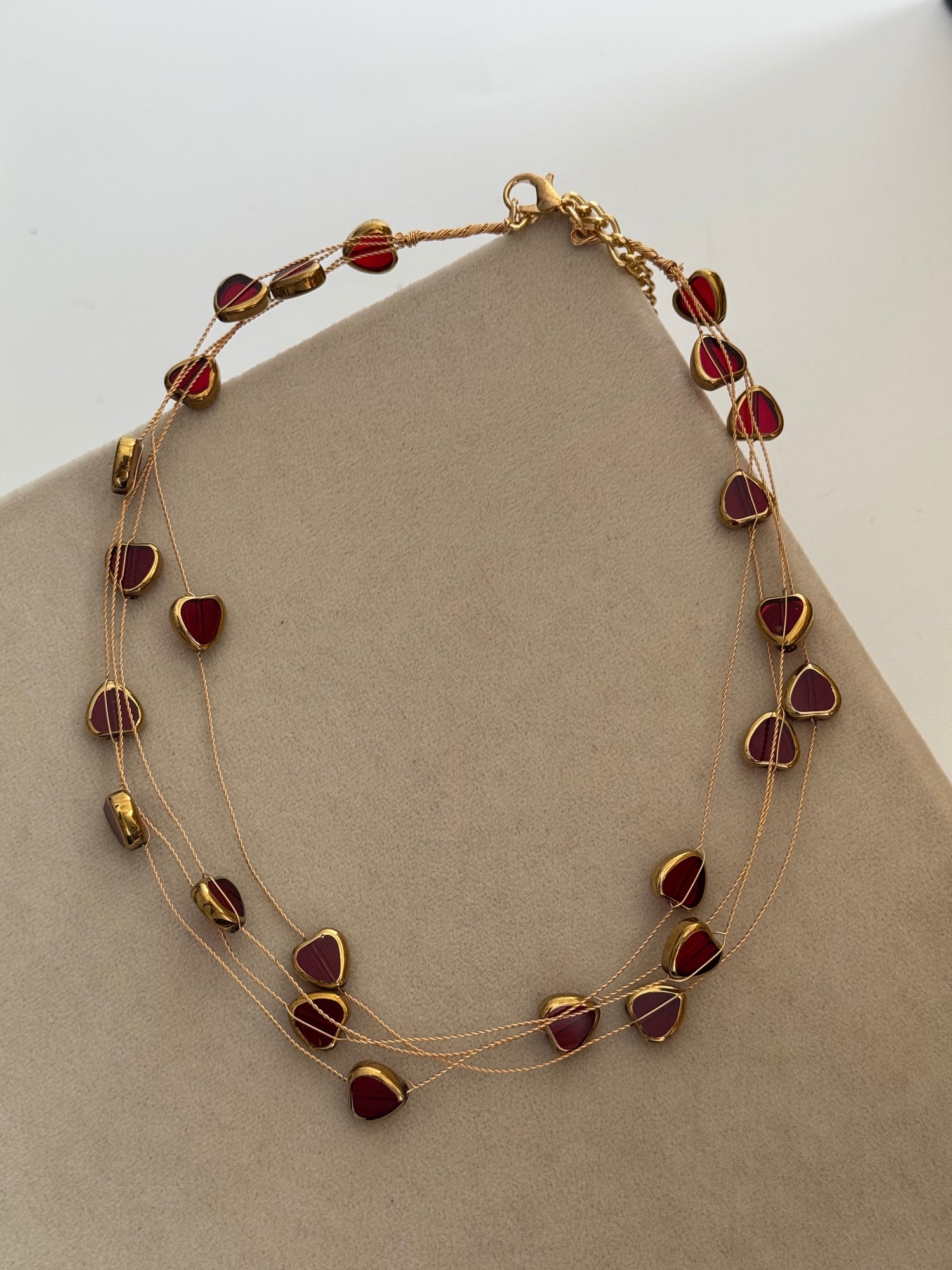 VARA BORDO KALP TAŞLI GOLD KOLYE