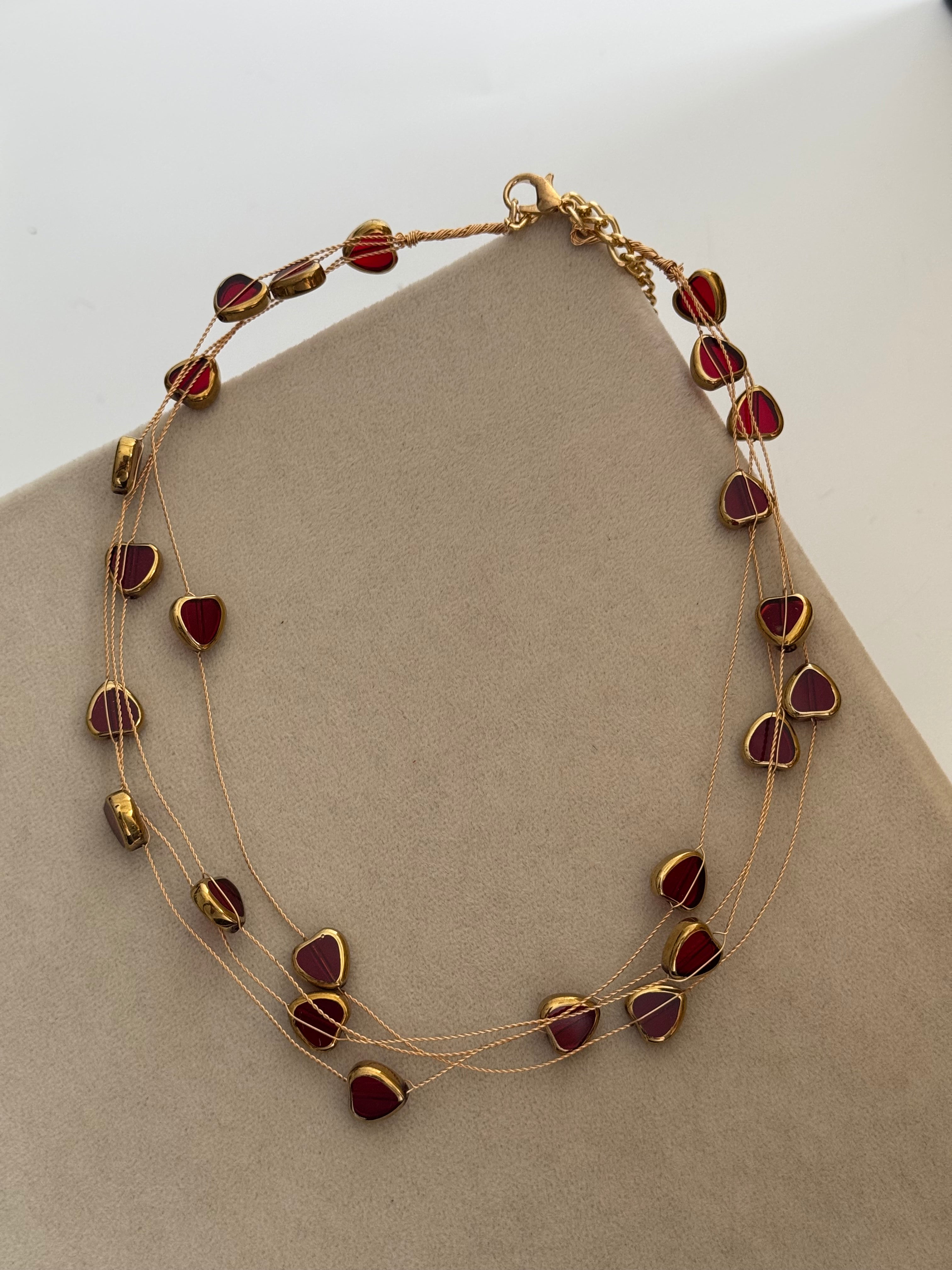 VARA BORDO KALP TAŞLI GOLD KOLYE