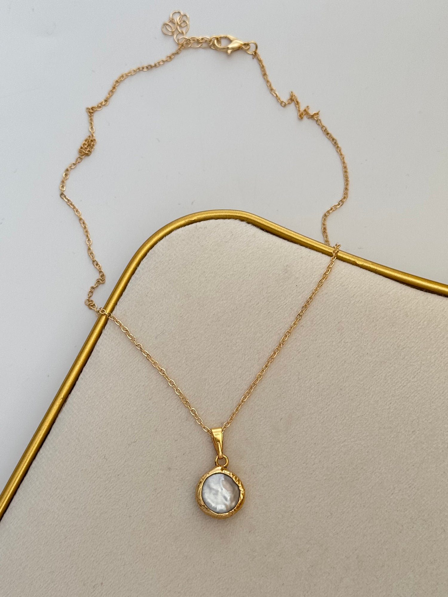 GERÇEK BAROK İNCİLİ ALTIN KAPLAMA KOLYE