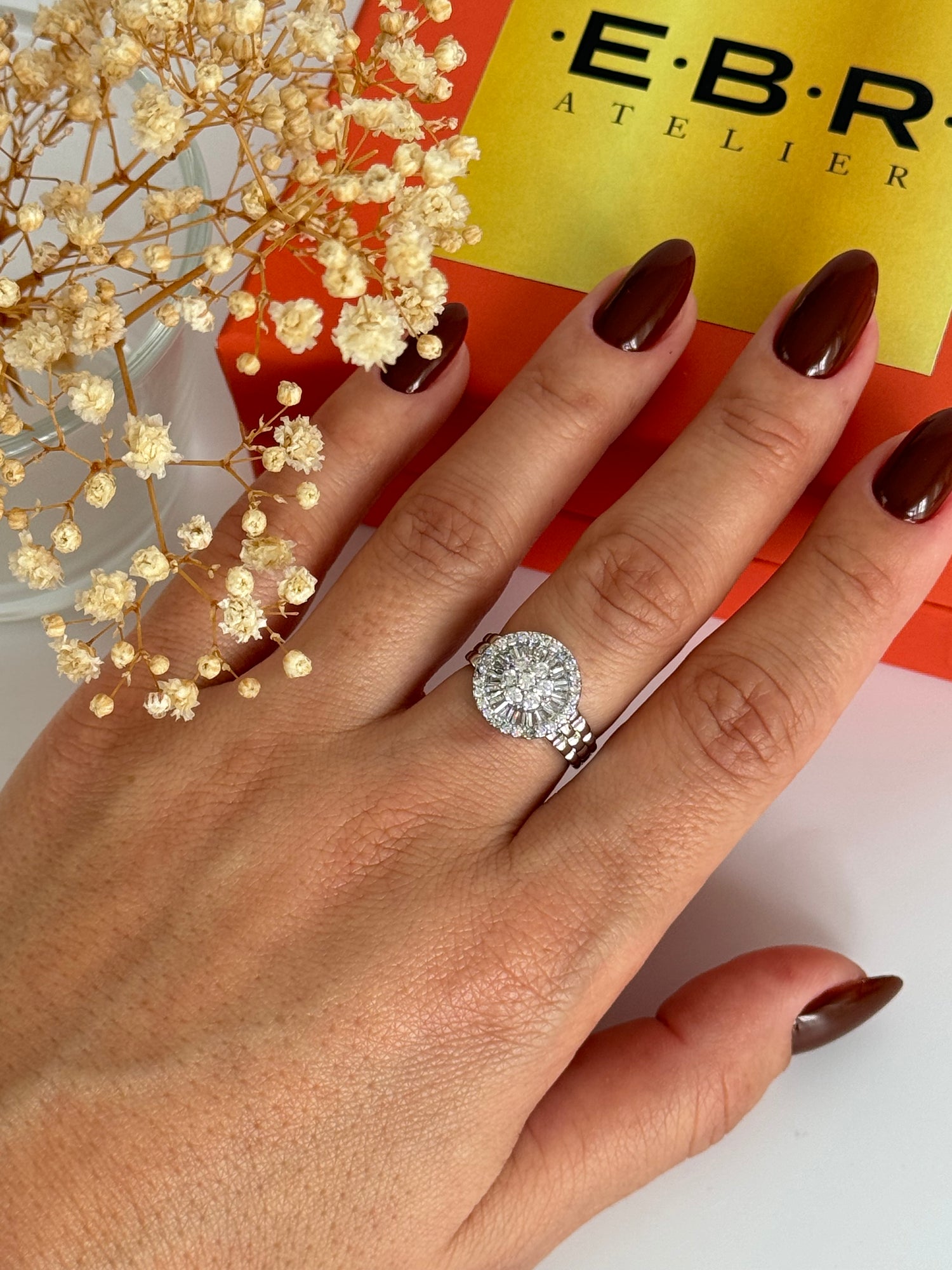 İTHAL TAŞ DETAYLI AYARLANABİLİR SİLVER YÜZÜK