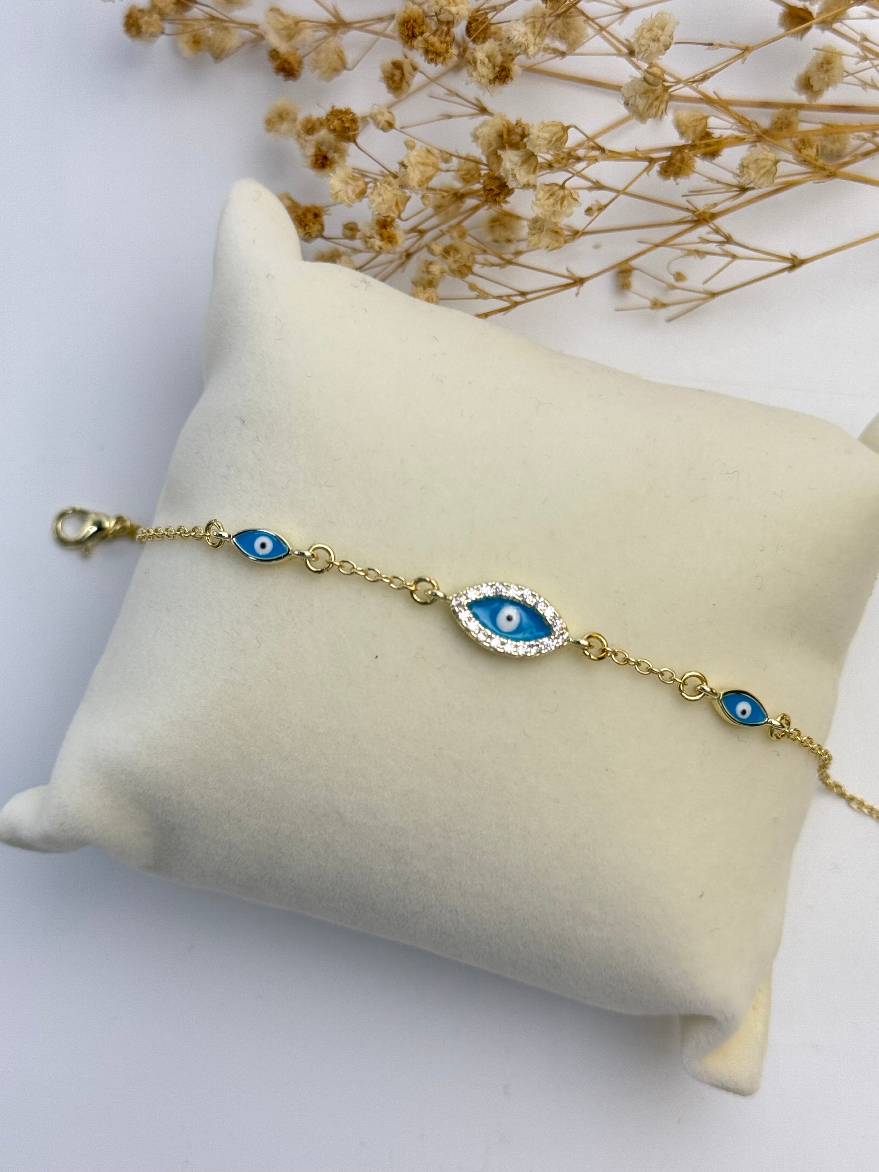 NERA NAZAR BONCUK DETAYLI GOLD BİLEKLİK