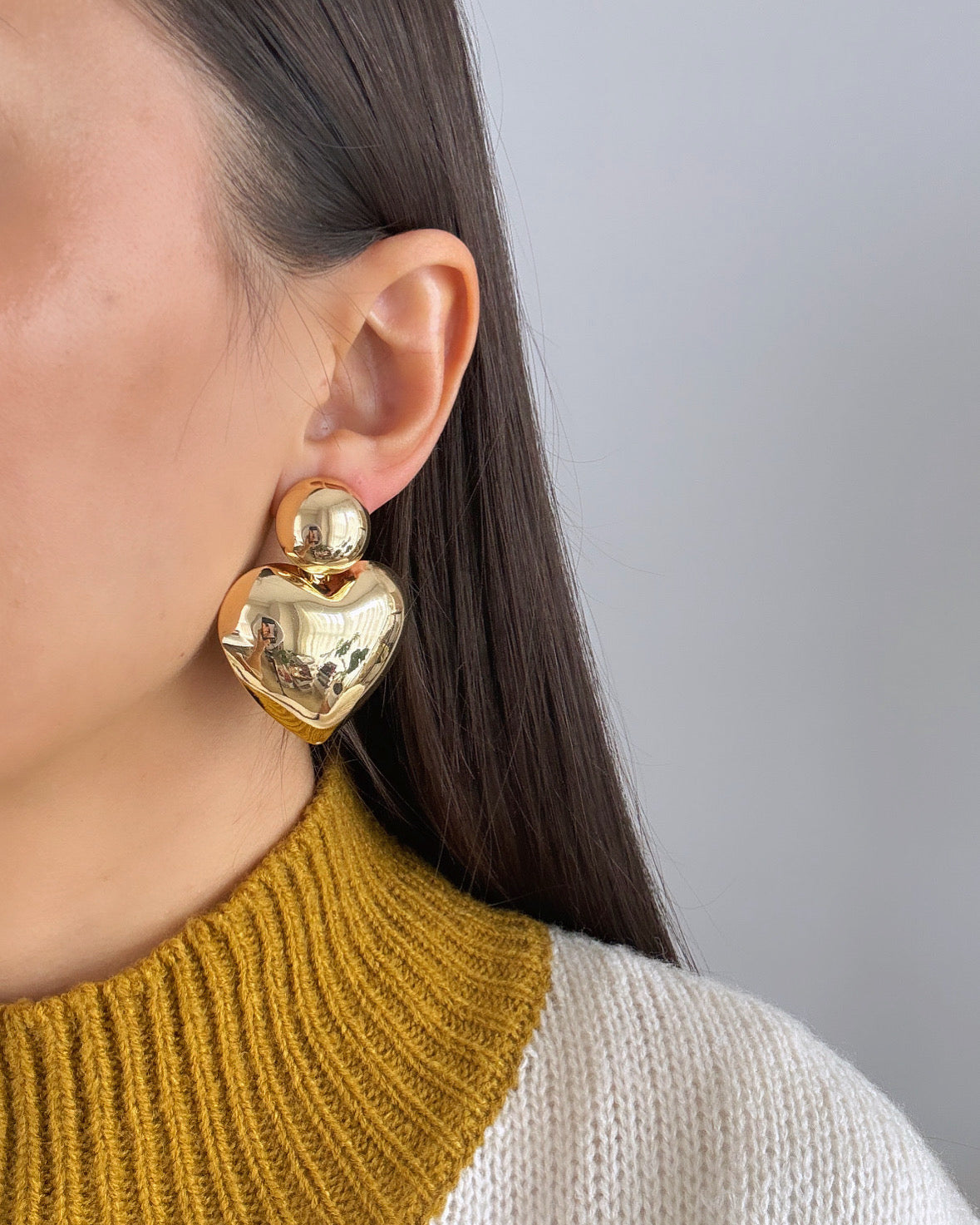 İTHAL KALP MODEL GOLD KÜPE