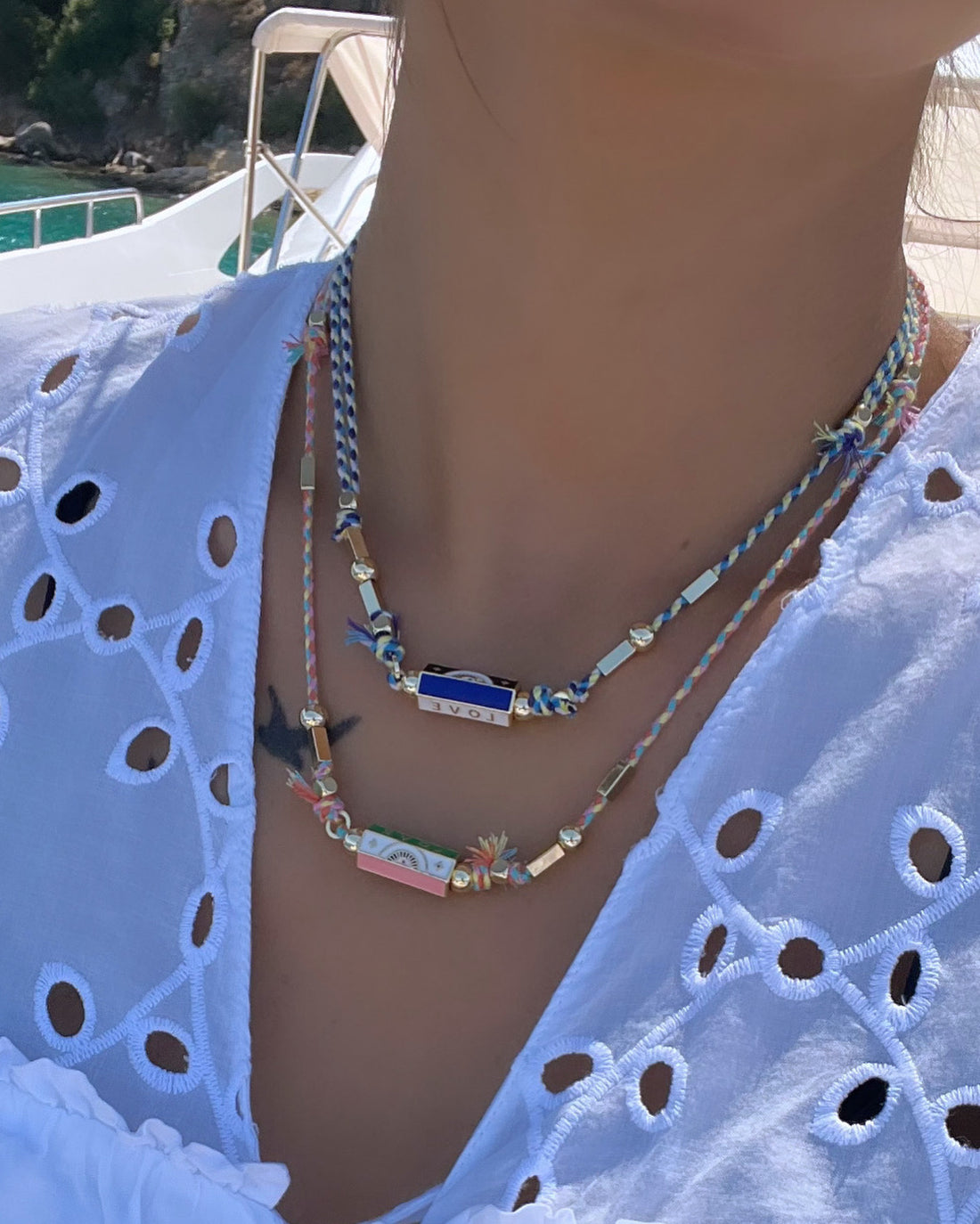 FİRA PEMBE İPLİ AYARLANABİLİR KOLYE