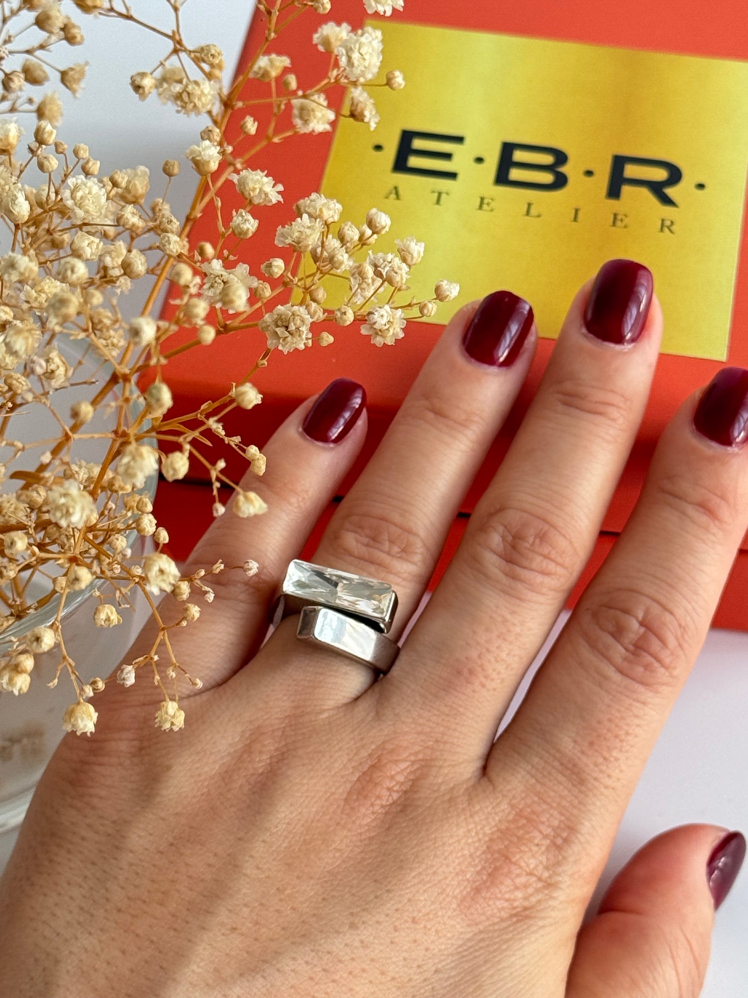 İTHAL TAŞLI SİLVER AYARLANABİLİR YÜZÜK