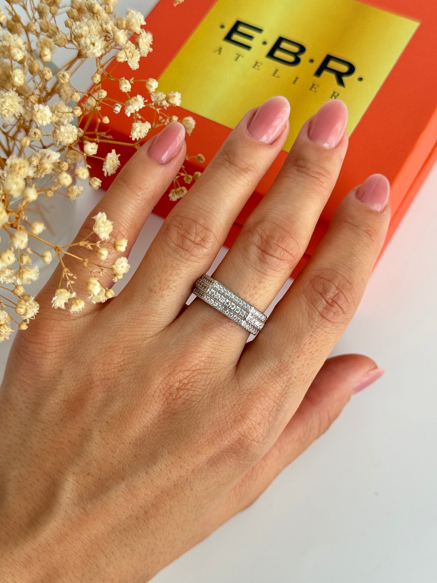 İTHAT TAŞ DETAYLI AYARLANABİLİR SİLVER YÜZÜK