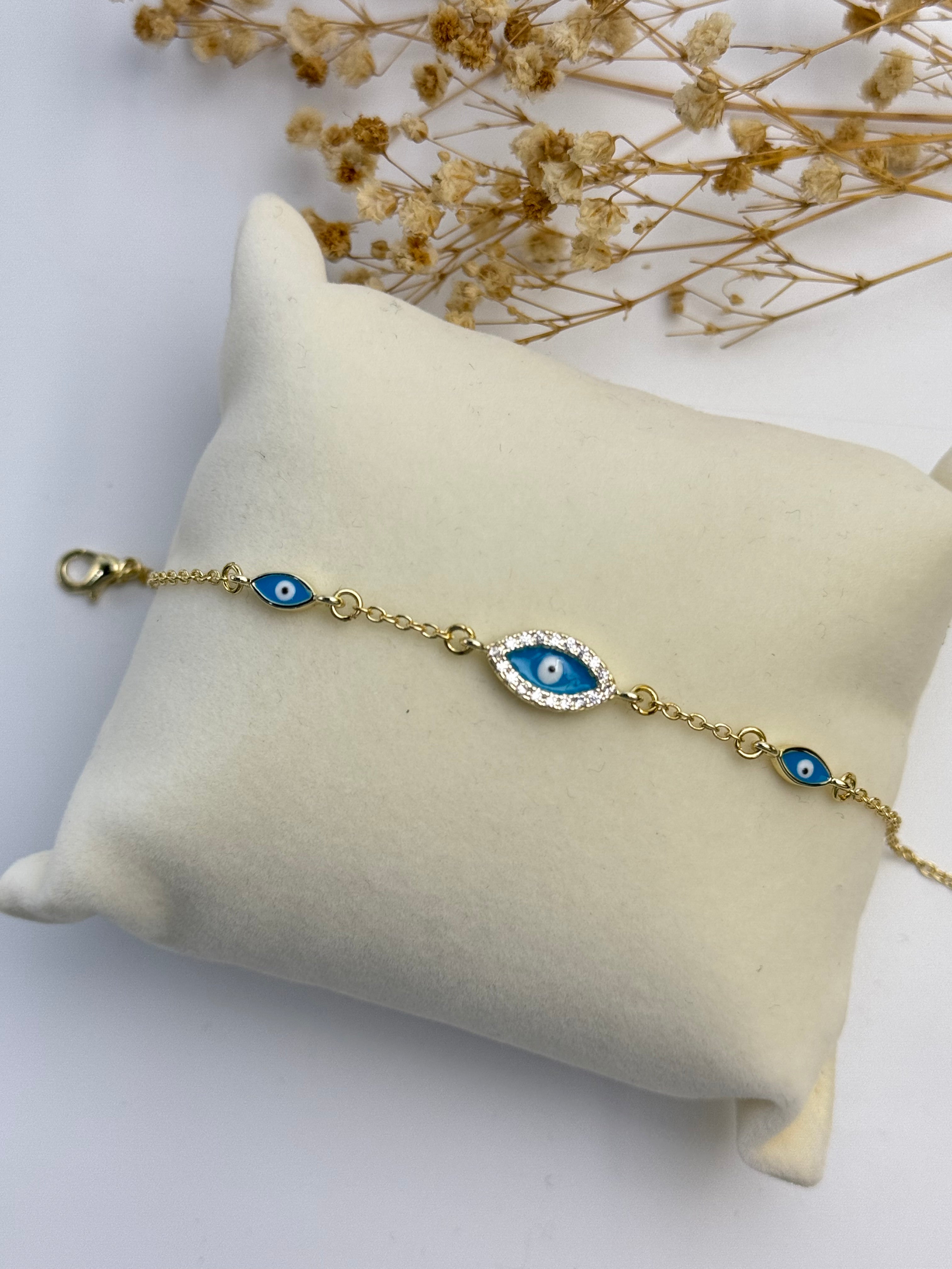 NERA NAZAR BONCUK DETAYLI GOLD BİLEKLİK