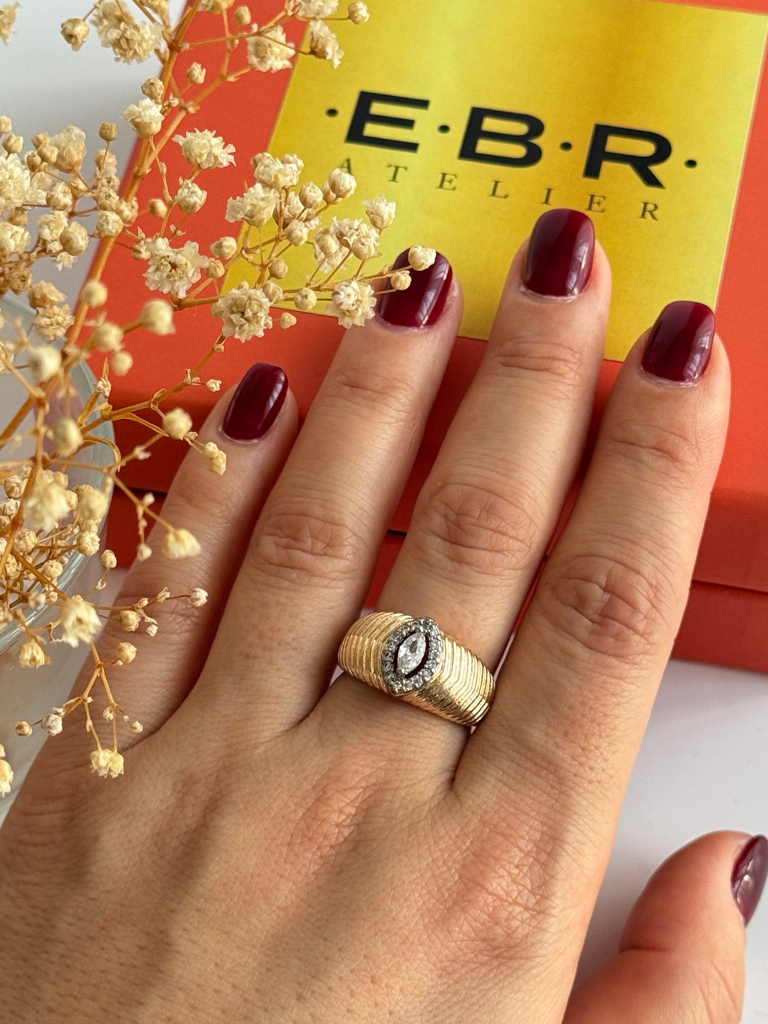 İTHAL TAŞLI GOLD AYARLANABİLİR YÜZÜK