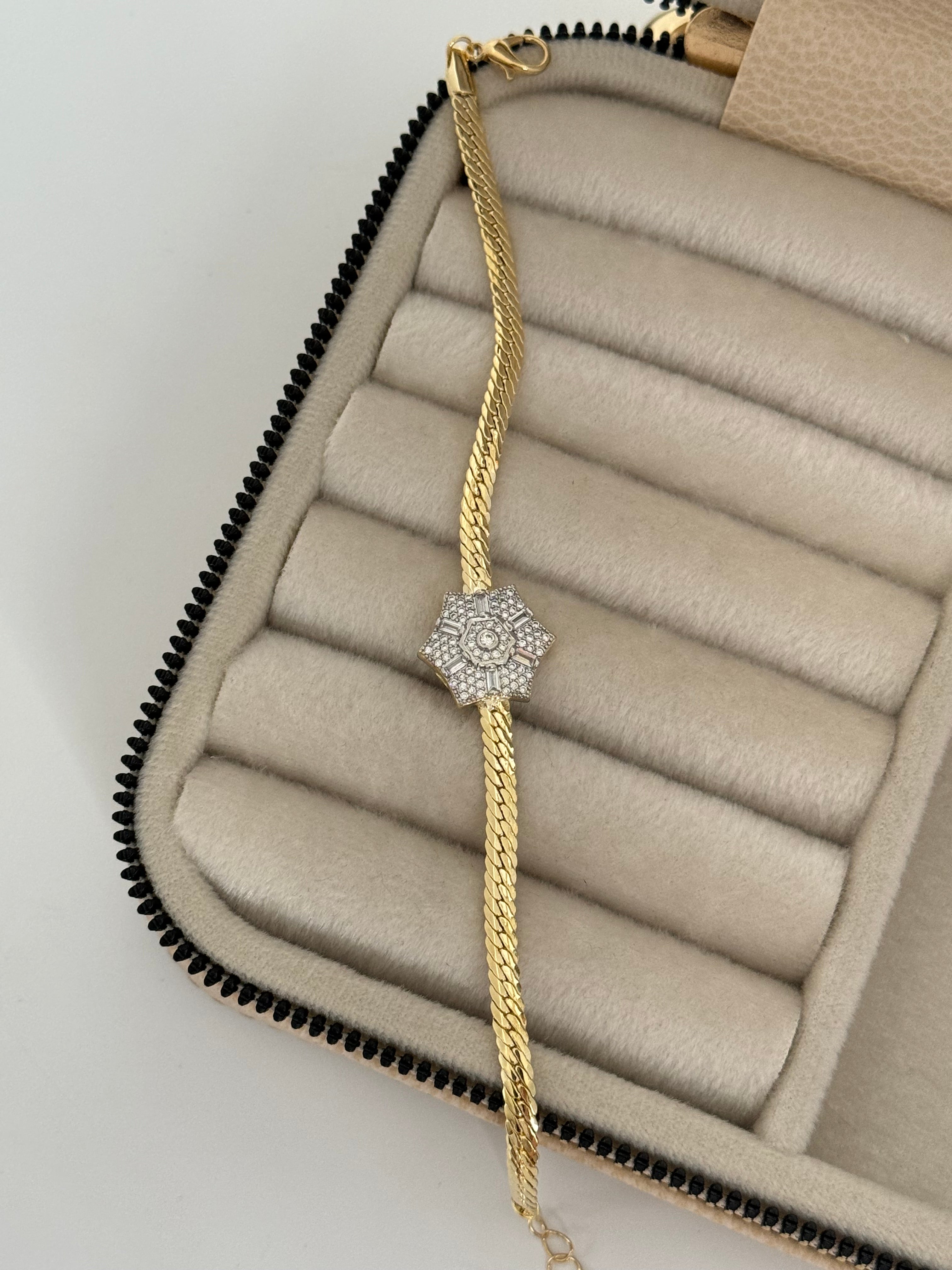 ZEMA TAŞLI GOLD BİLEKLİK