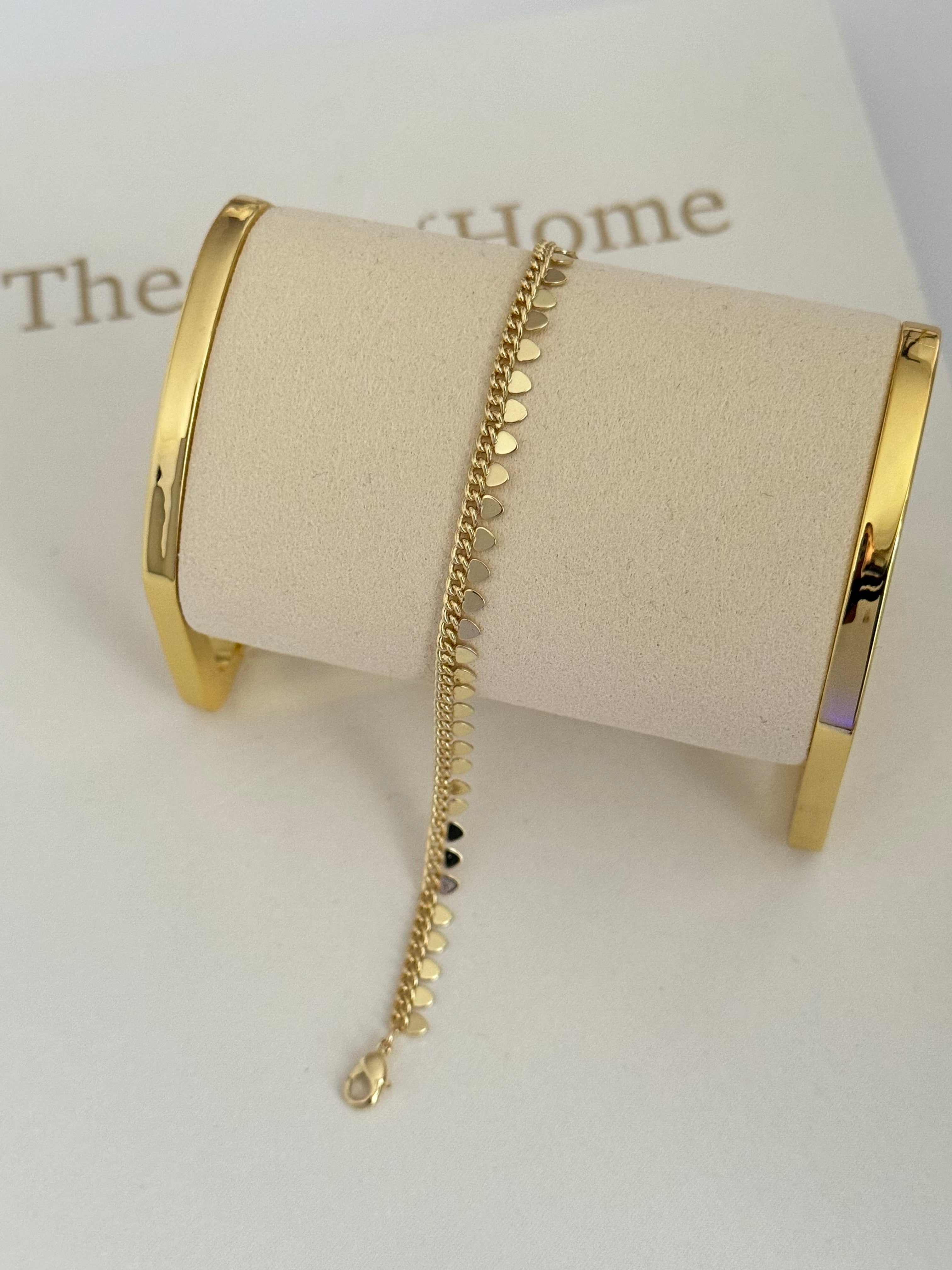 VİONNA KALP DETAYLI GOLD BİLEKLİK