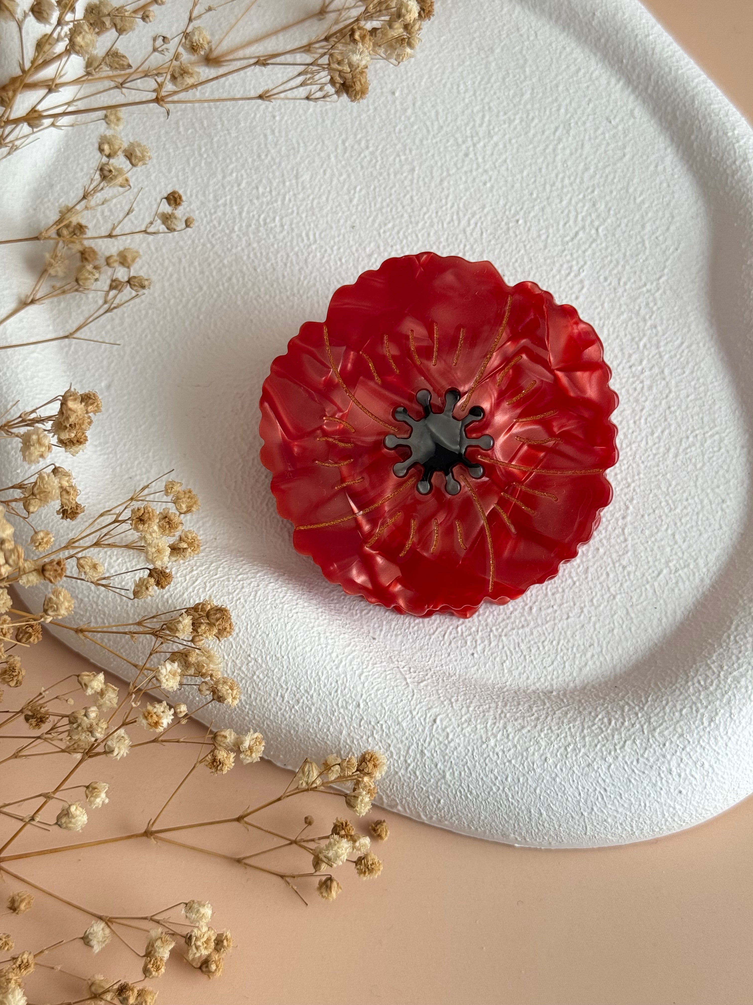 İTHAL GELİNCİK MODELLİ KEMİK MANDAL TOKA