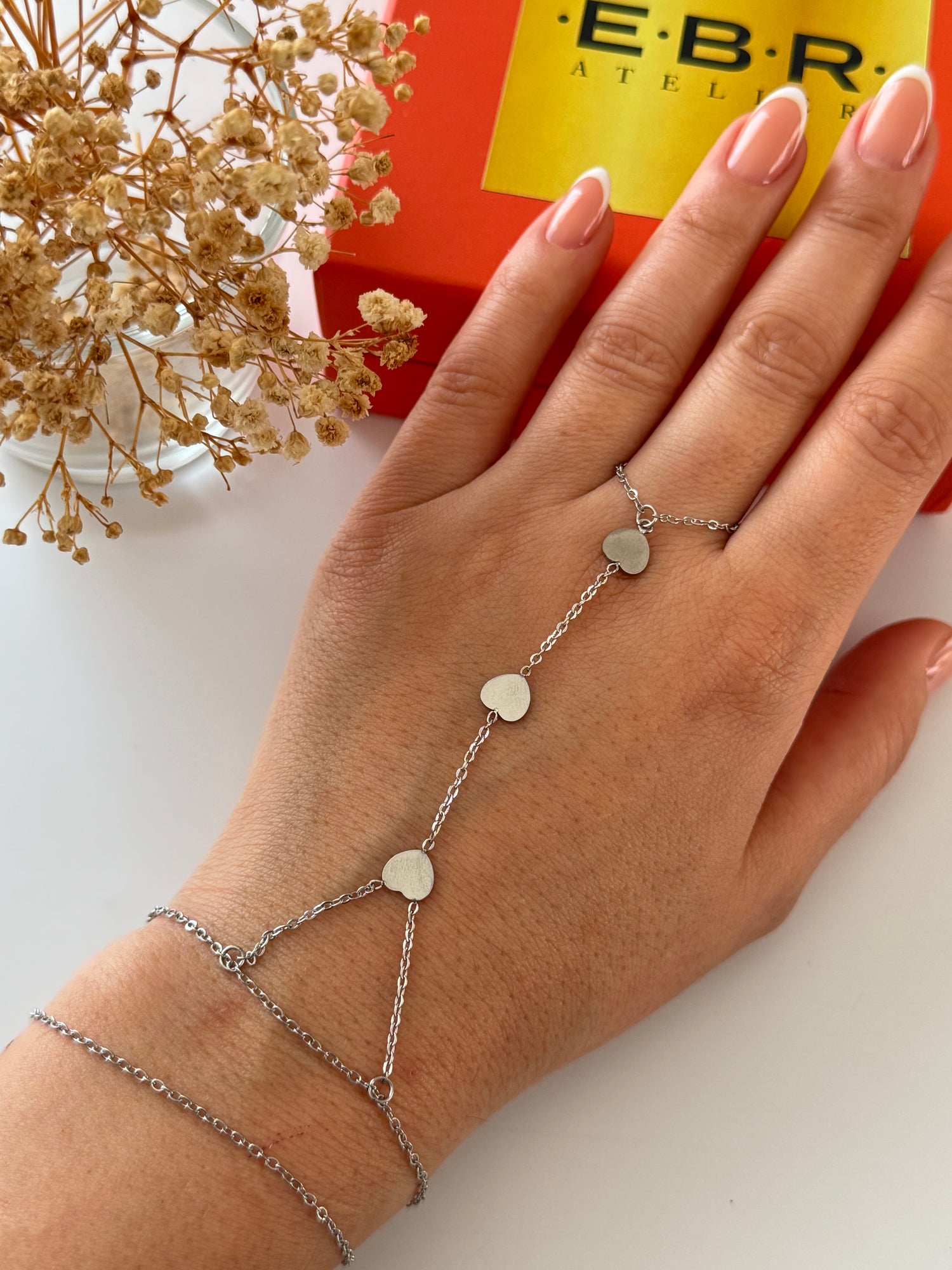 İTHAL KALP DETAYLI SİLVER ÇELİK ŞAHMERAN