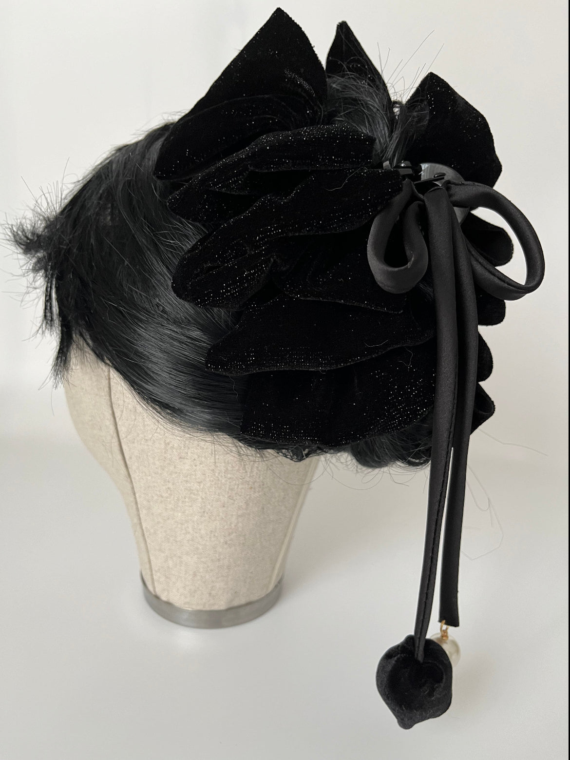 İTHAL SİYAH KADİFE MANDAL TOKA