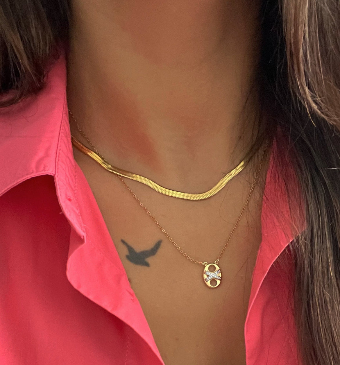 İTHAL MARKA MODEL GOLD ÇELİK KOLYE