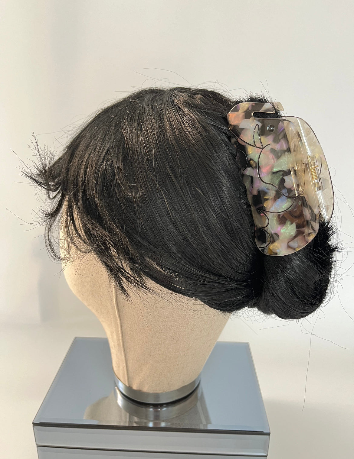 İTHAL FİL DESENLİ GRİ KEMİK MANDAL TOKA