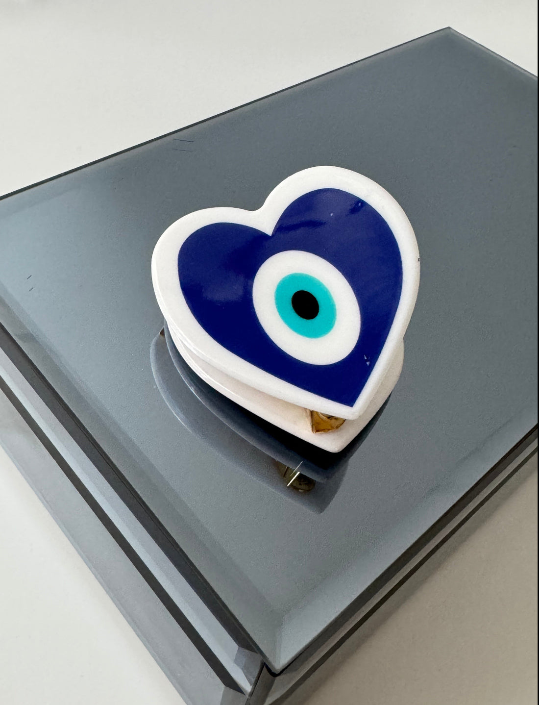 İTHAL NAZAR BONCUKLU KALP DETAYLI KEMİK MANDAL TOKA