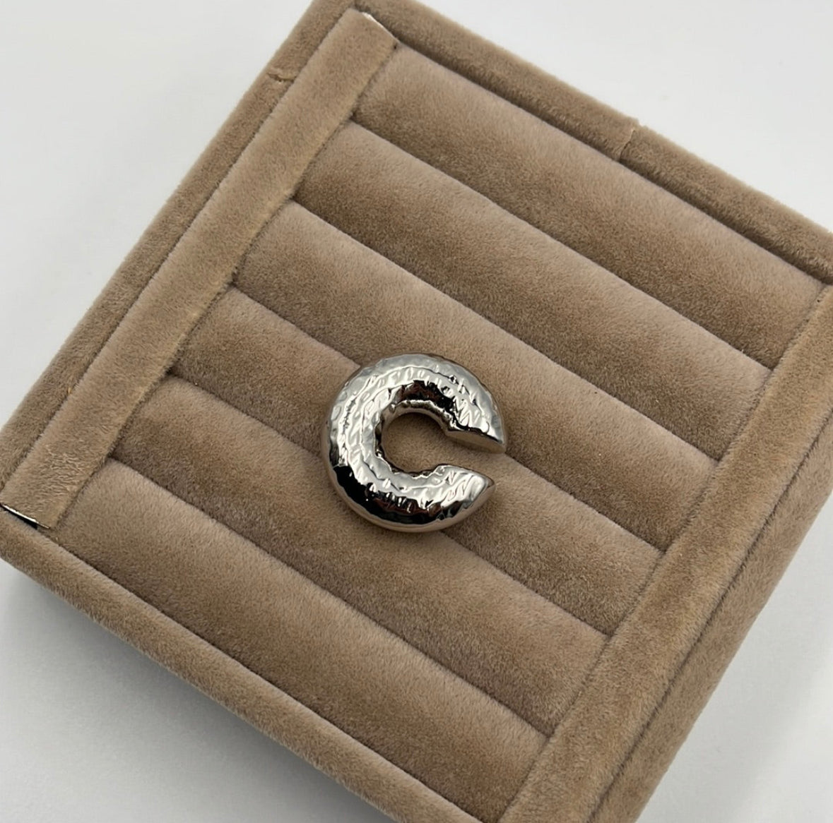 İTHAL XL DESENLİ BALON HALKA SİLVER KIKIRDAK KÜPE EARCUFF