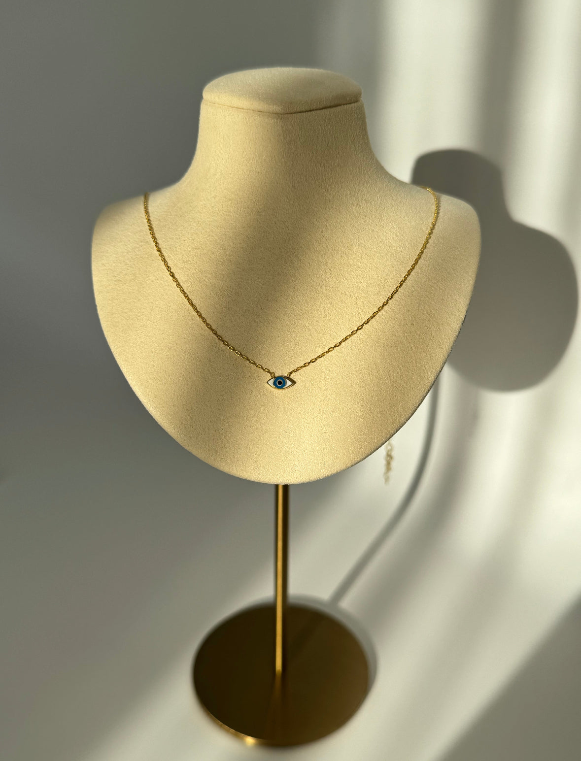 925 GÜMÜŞ NAZAR BONCUKLU DETAYLI GOLD KOLYE
