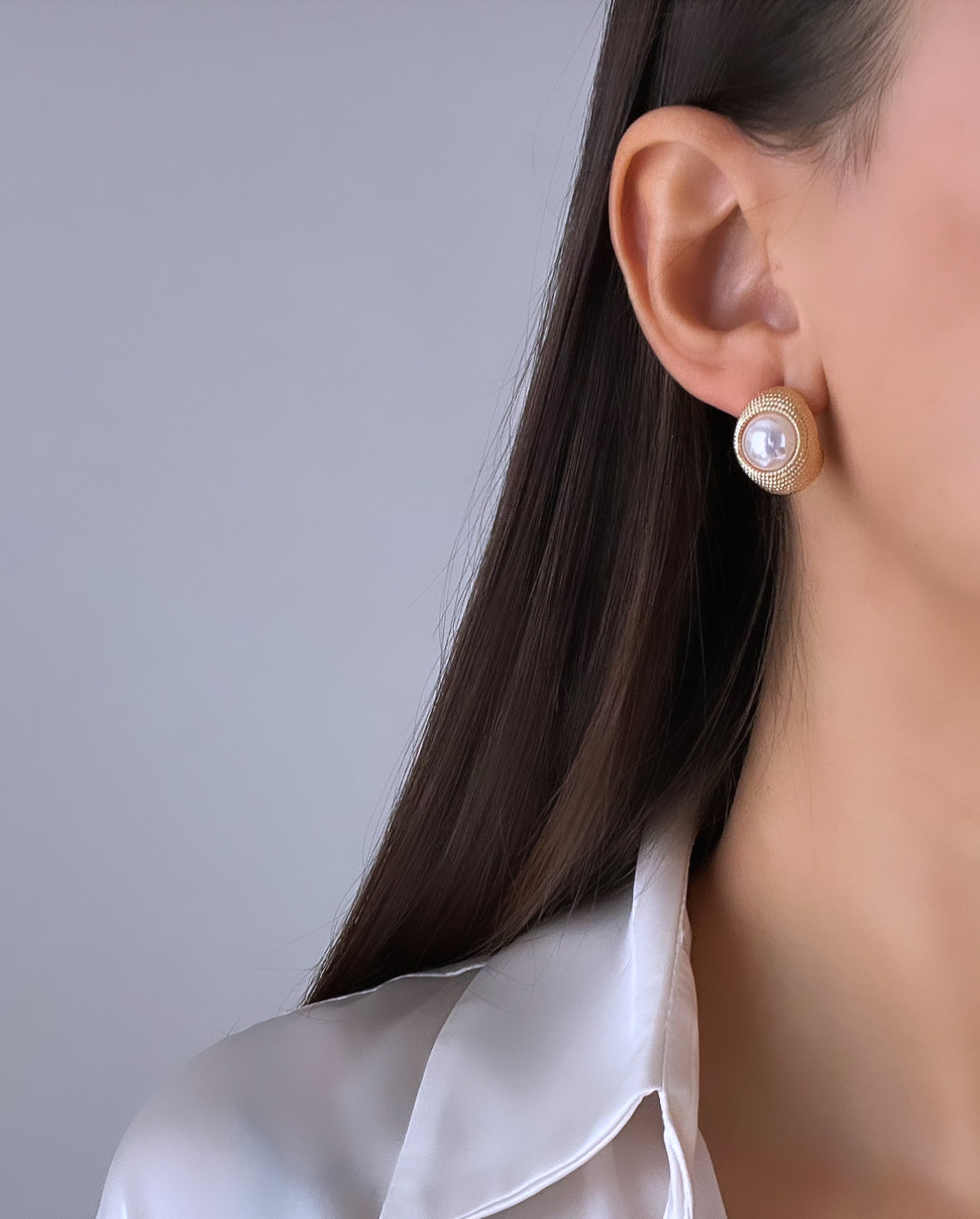 İTHAL İNCİ DETAYLI GOLD KÜPE