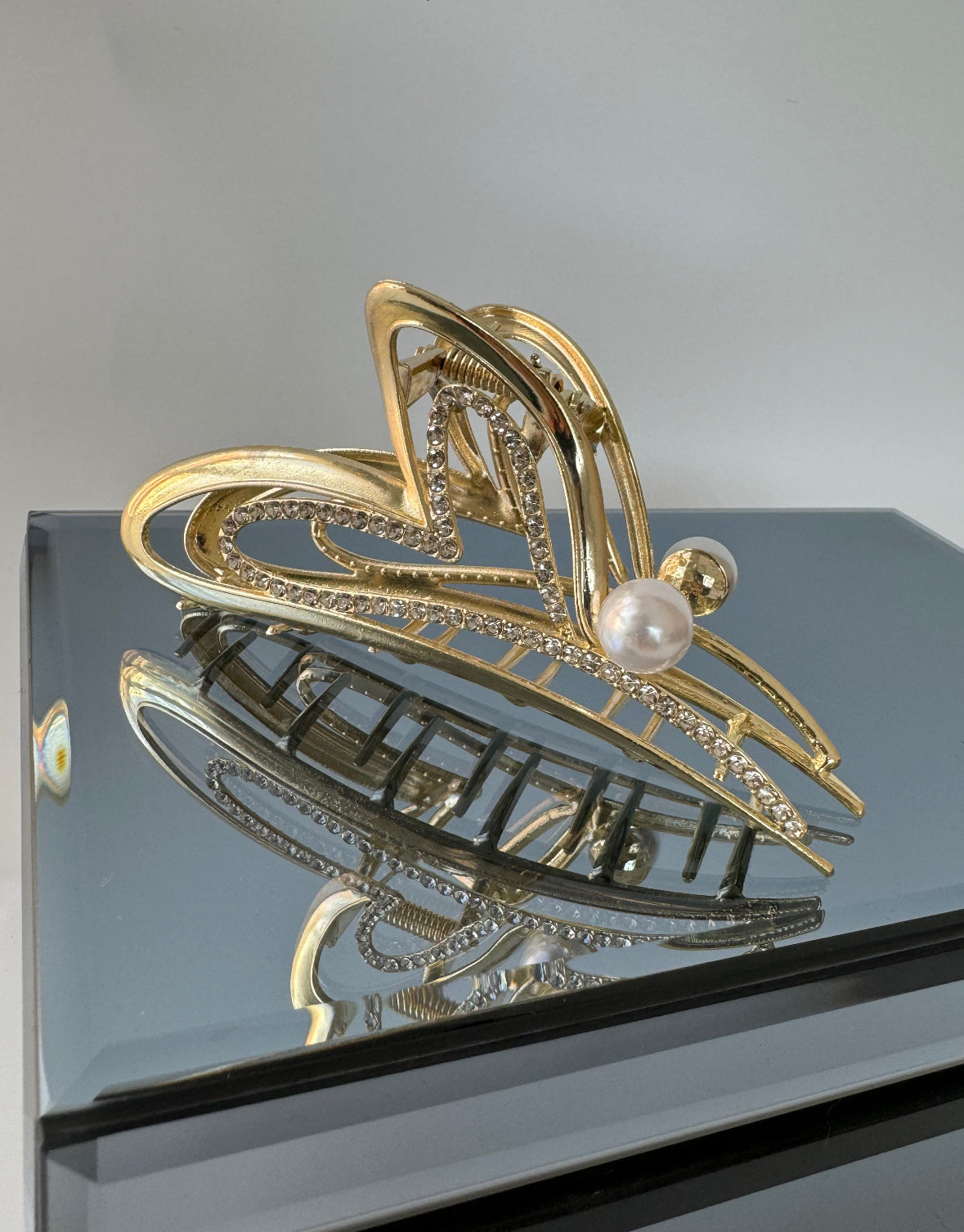 İTHAL KALP DETAYLI GOLD METAL MANDAL TOKA