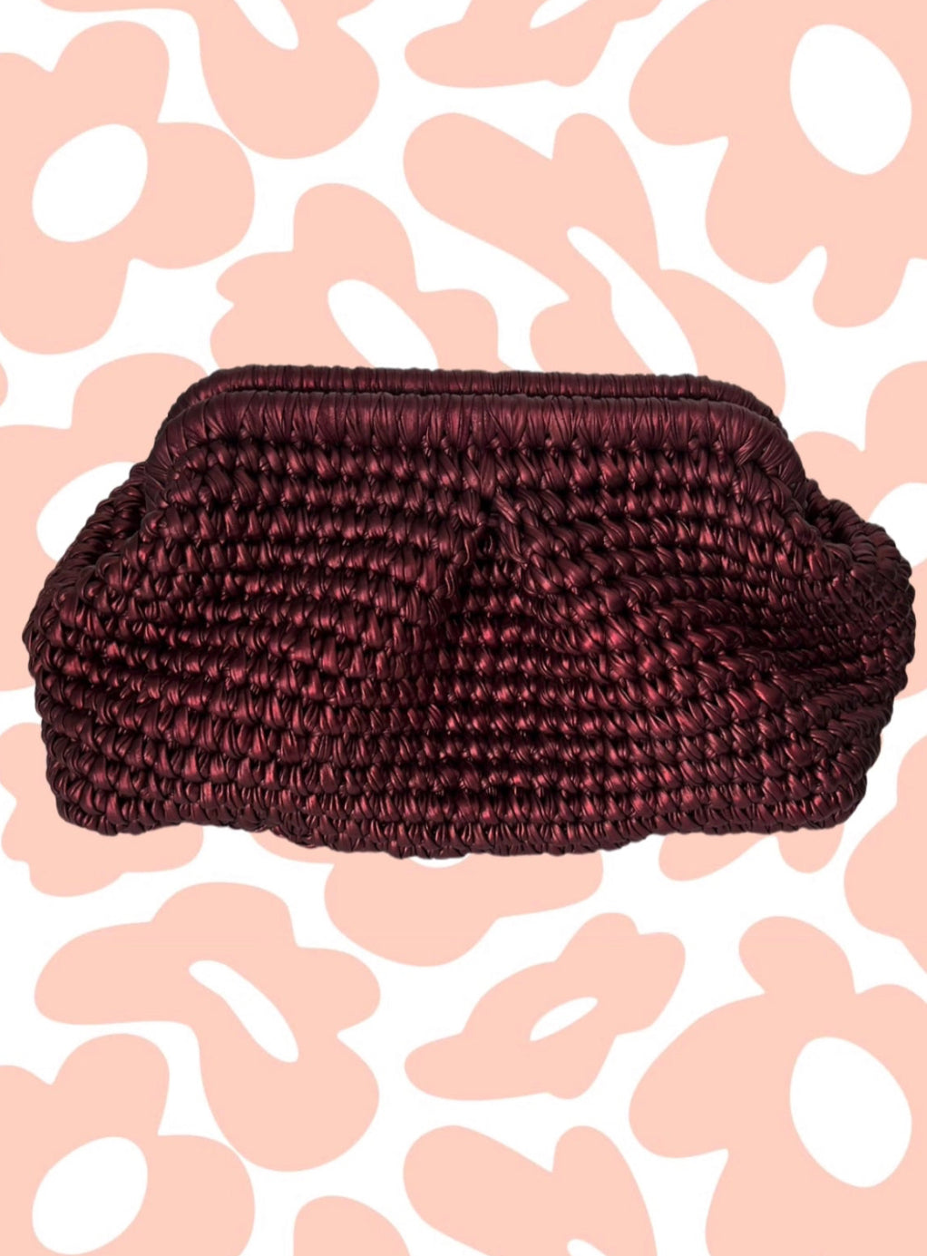 METALİK DERİ İPLİ EL ÖRGÜSÜ KAHVE CLUTCH ÇANTA