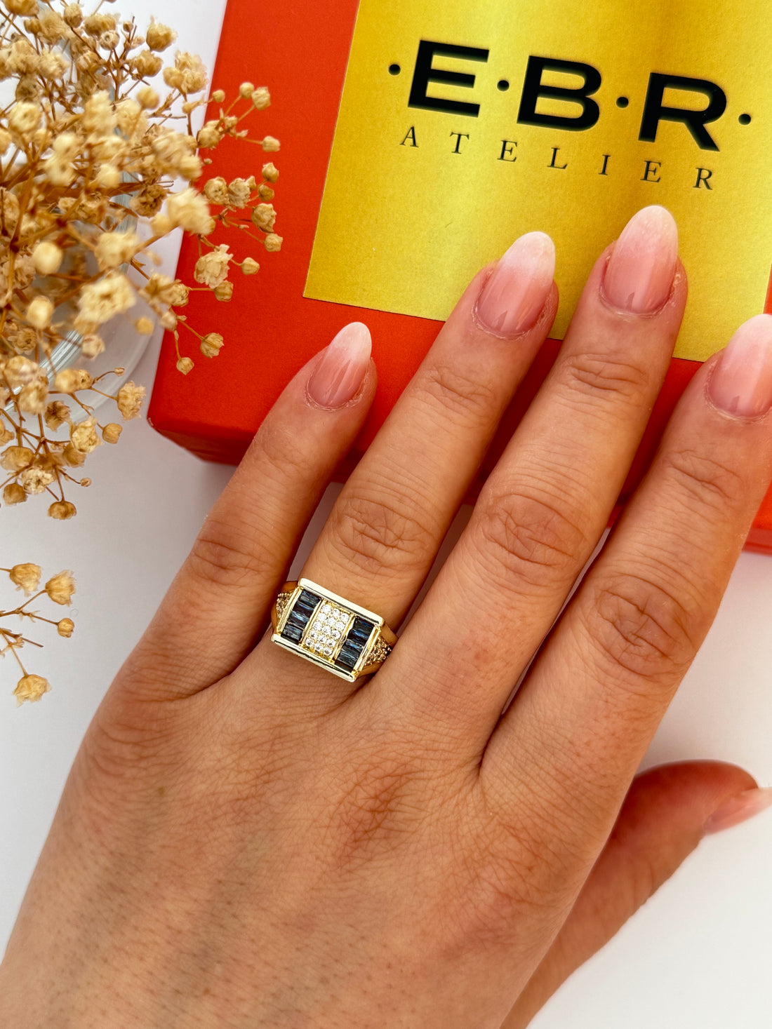 ZARENA MAVİ TAŞ DETAYLI AYARLANABİLİR YÜZÜK