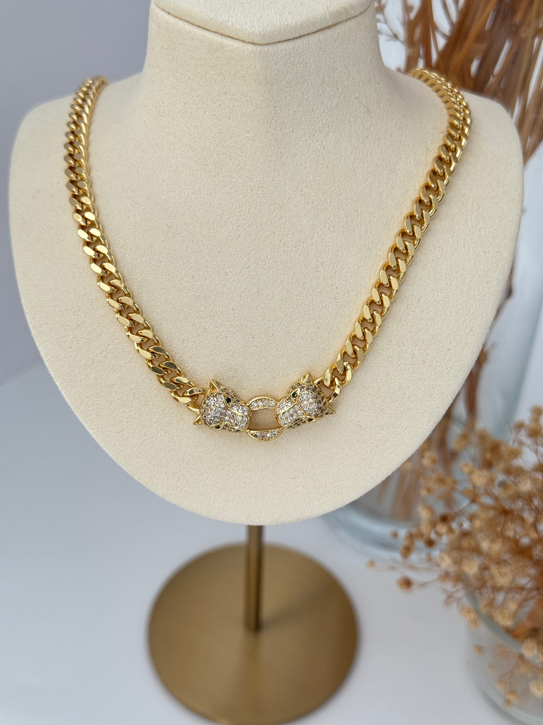 KAPLAN DETAYLI GOLD ZİNCİR KOLYE