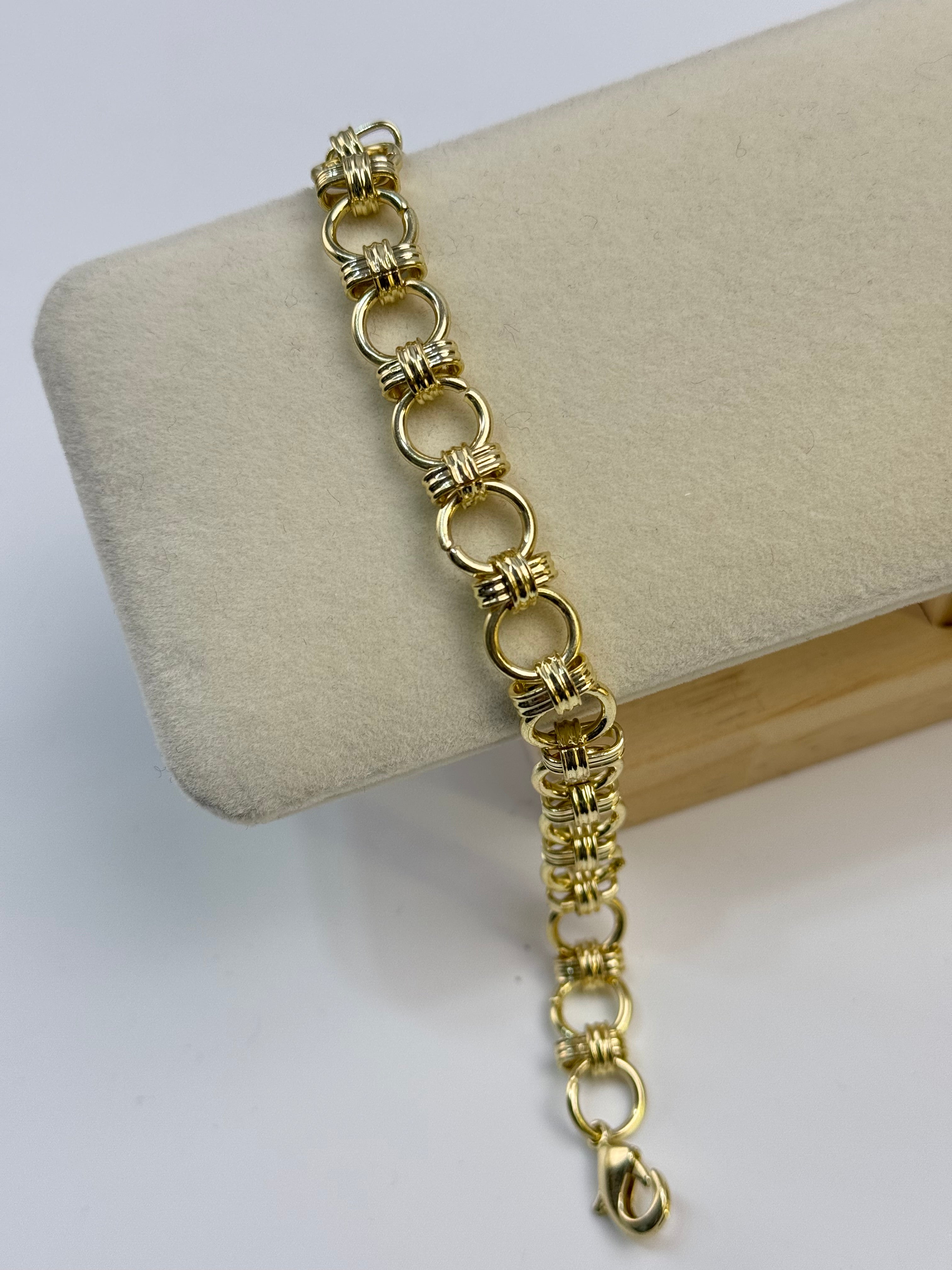 İTHAL HALKA DETAYLI GOLD BİLEKLİK