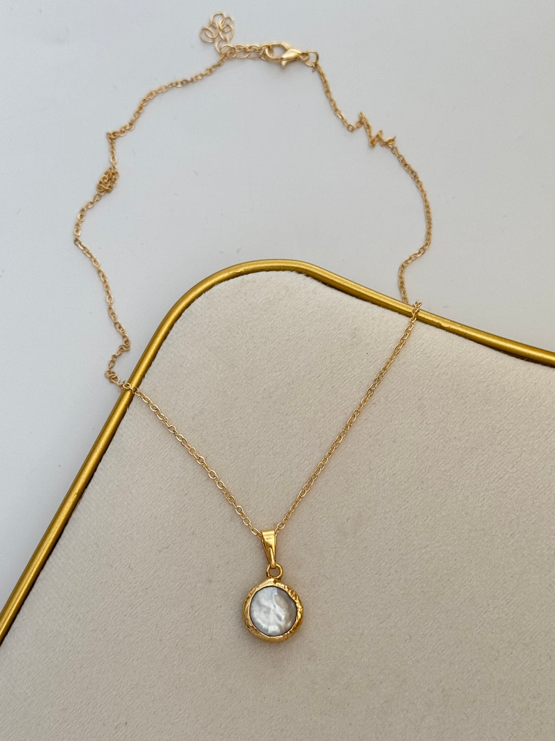 GERÇEK BAROK İNCİLİ ALTIN KAPLAMA KOLYE