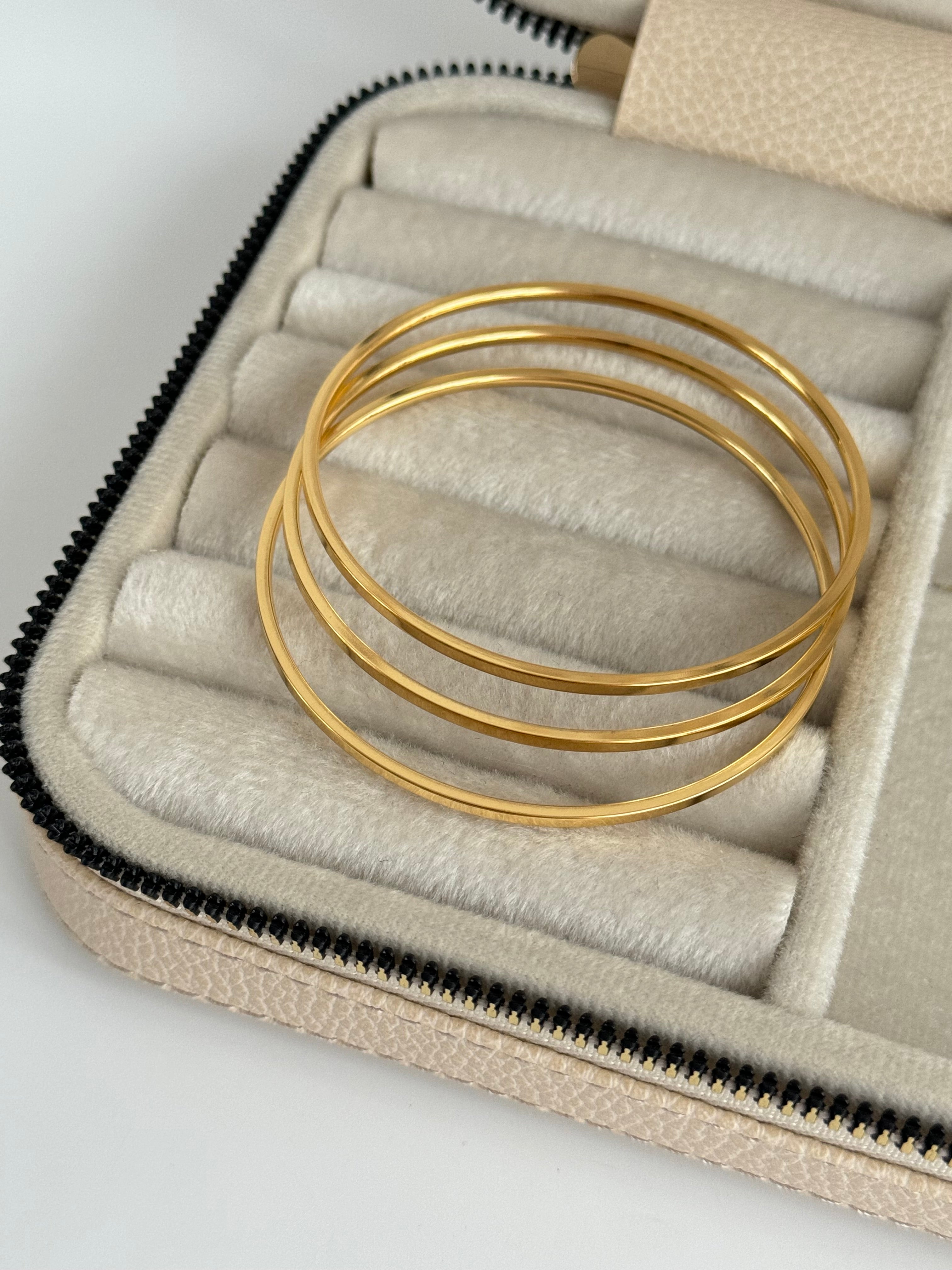 İTHAL 3LÜ GOLD AJDA BİLEZİK (6.5cm)