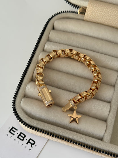 İTHAL YILDIZ DETAYLI KALIN ZİNCİR BİLEKLİK