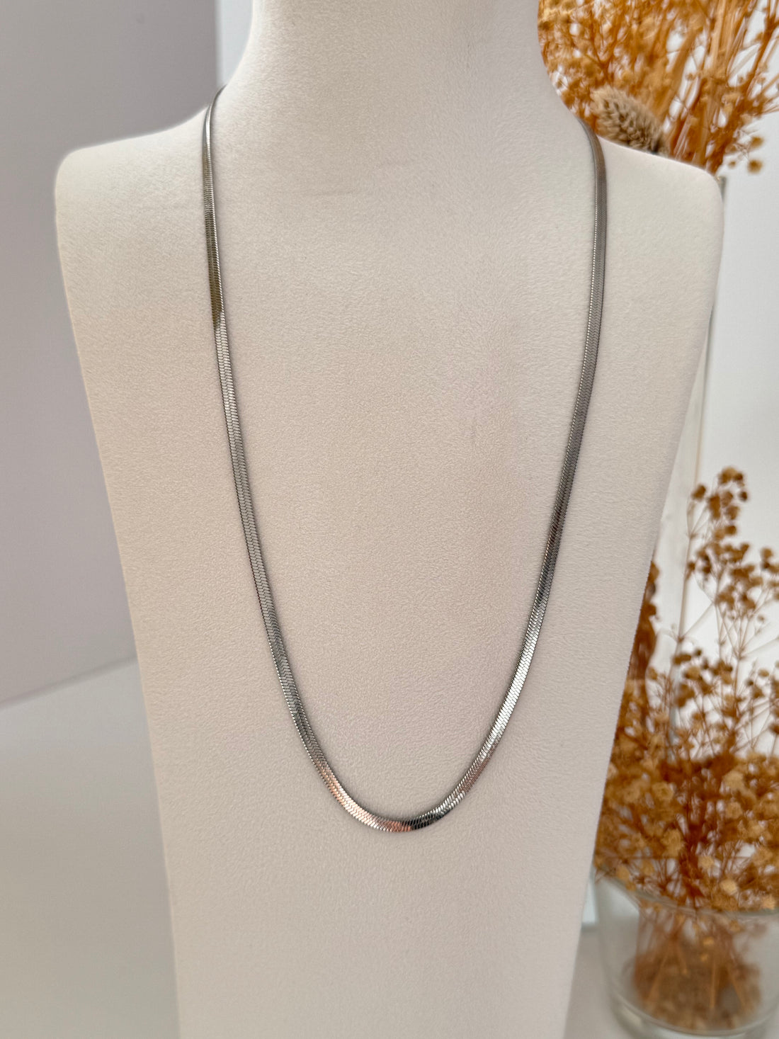 İTALYAN ZİNCİRLİ SİLVER ÇELİK KOLYE 55cm