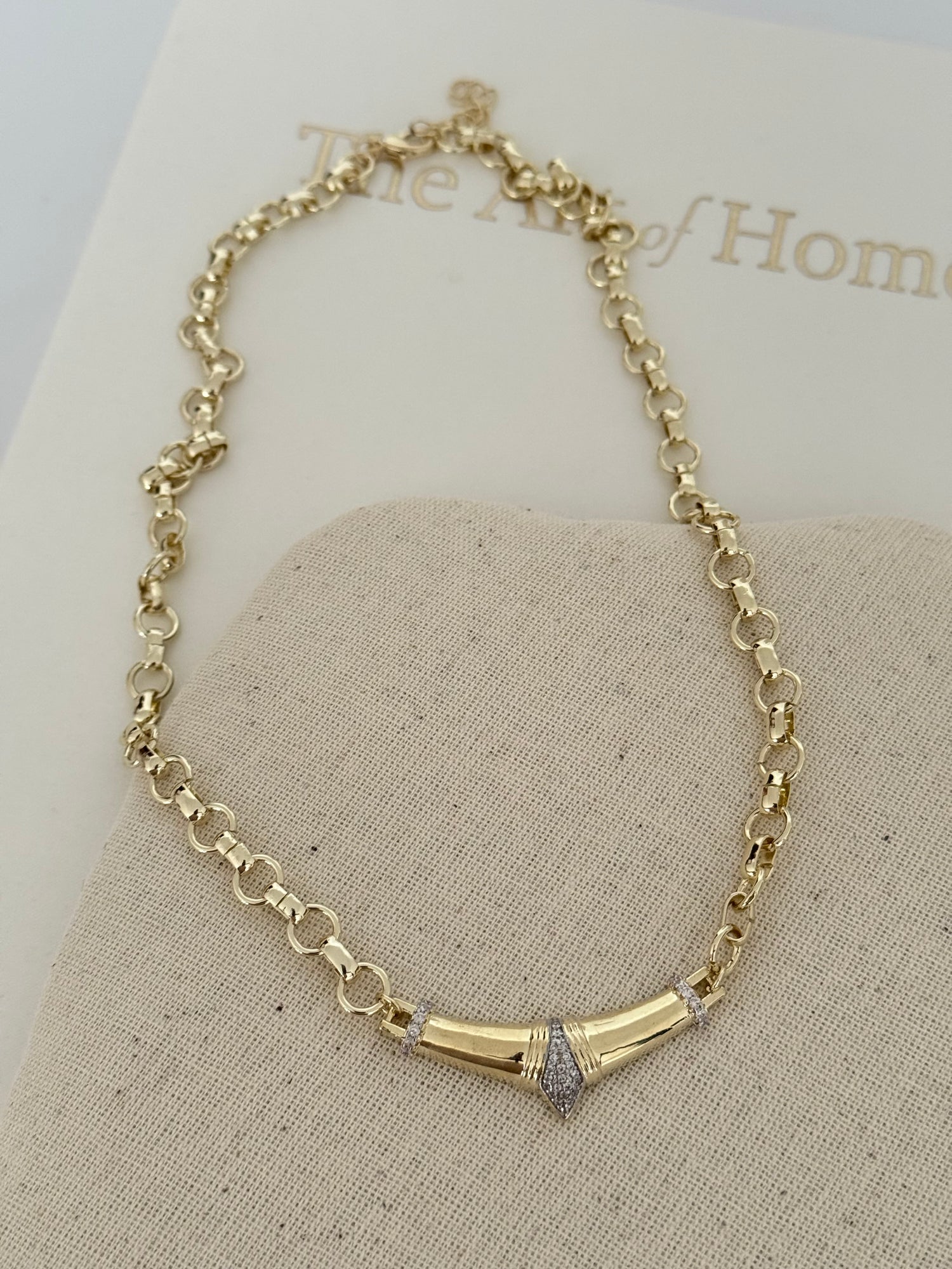 ELİSE ZİNCİR DETAYLI GOLD KOLYE