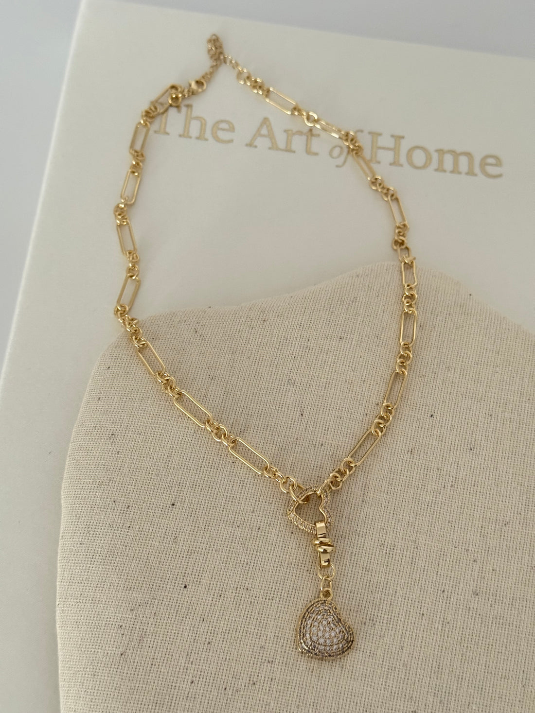 ETOİLE KALP DETAYLI GOLD Y KOLYE