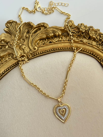 MELİE KALP DETAYLI GOLD KOLYE