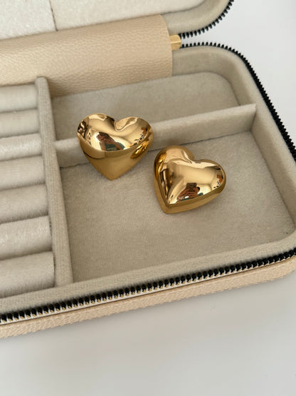 İTHAL KALP DETAYLI GOLD KÜPE